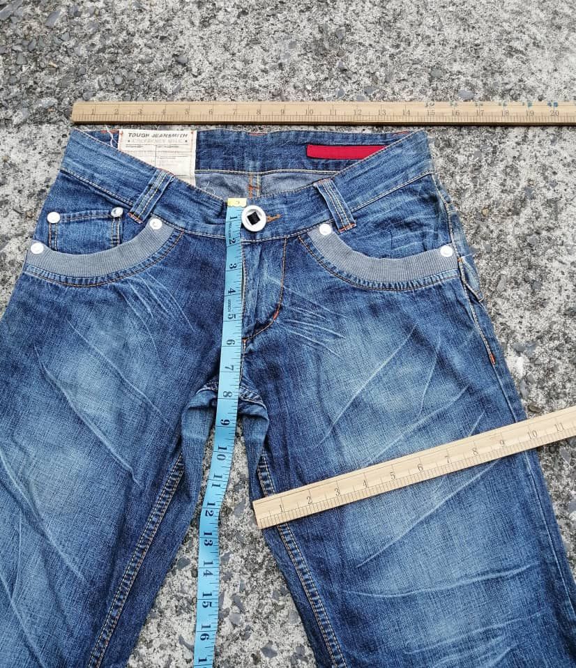 Japanese Brand Tough Jeansmith Low Rise Nice Design Denim Jeans Size 29" - 3 Thumbnail