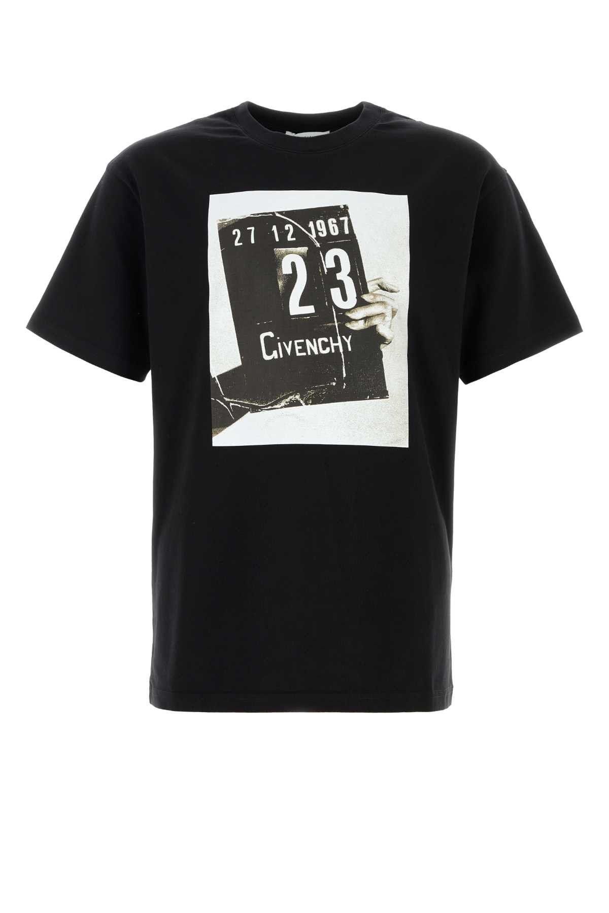 Givenchy Black Cotton T-Shirt Size US L / EU 52-54 / 3 - 1 Thumbnail
