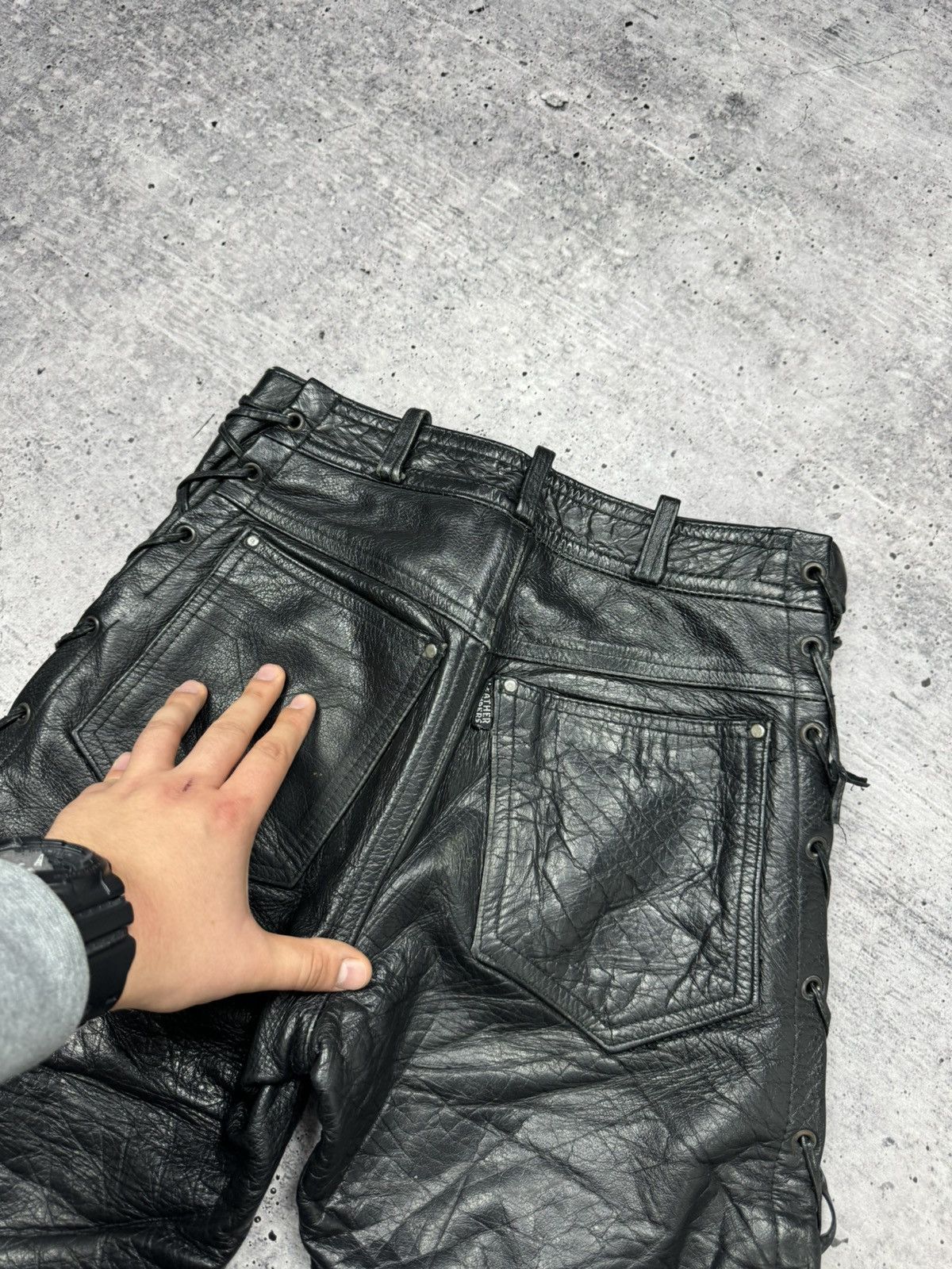 Genuine Leather × Vintage Vintage 90’s Y2K Style Casual Cowboy Genuine Leather Pants Size US 28 / EU 44 - 23 Thumbnail