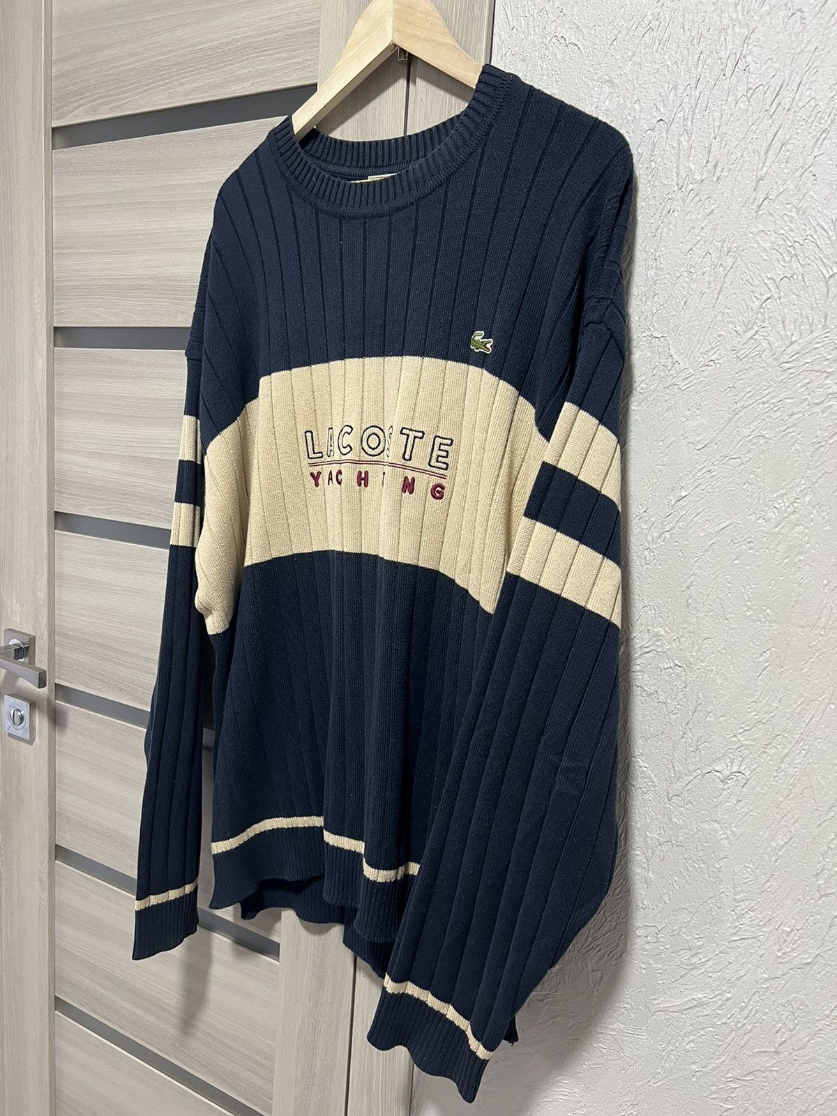 Lacoste Vintage 90s Lacoste Sweatshirt Stripe Big Logo Streetwear Size US XXL / EU 58 / 5 - 12 Thumbnail