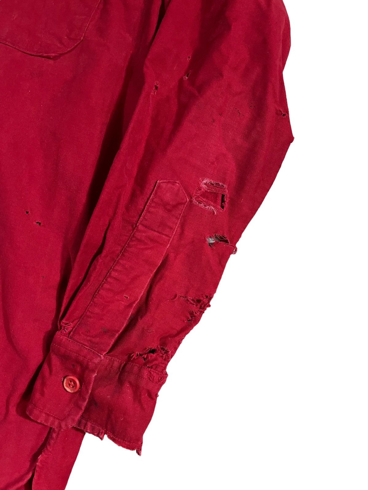 L.L. Bean Vintage 70s LL Bean Script Chamois Cloth Shirt Red Size US M / EU 48-50 / 2 - 5 Thumbnail