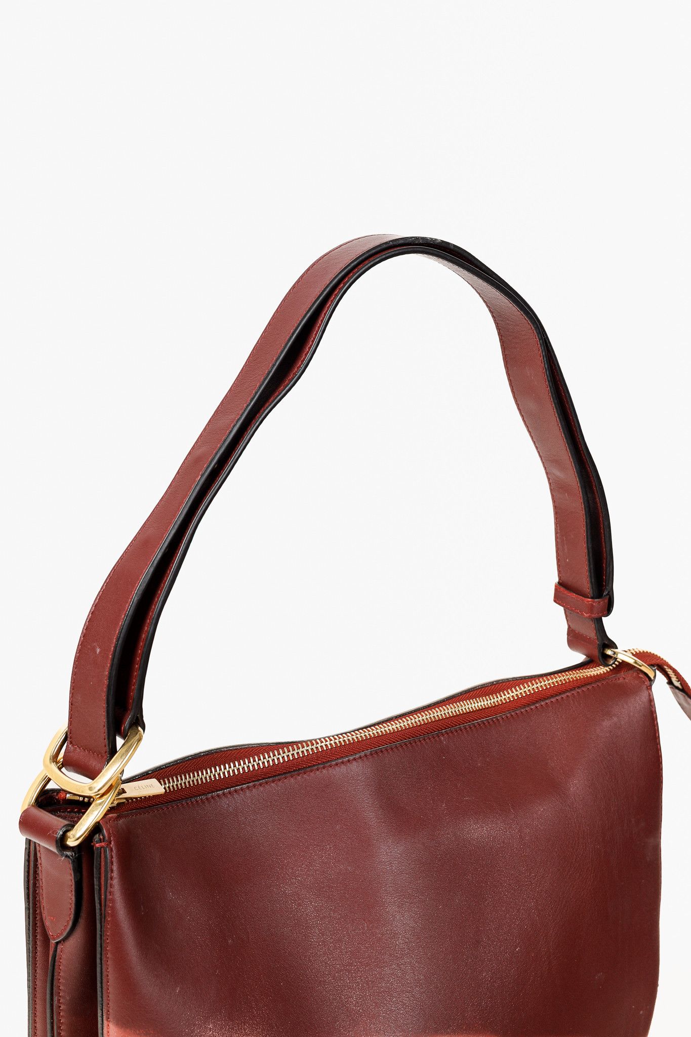 Celine Celine Light Burgundy Medium Calfskin Saddle Bag Size ONE SIZE - 8 Thumbnail