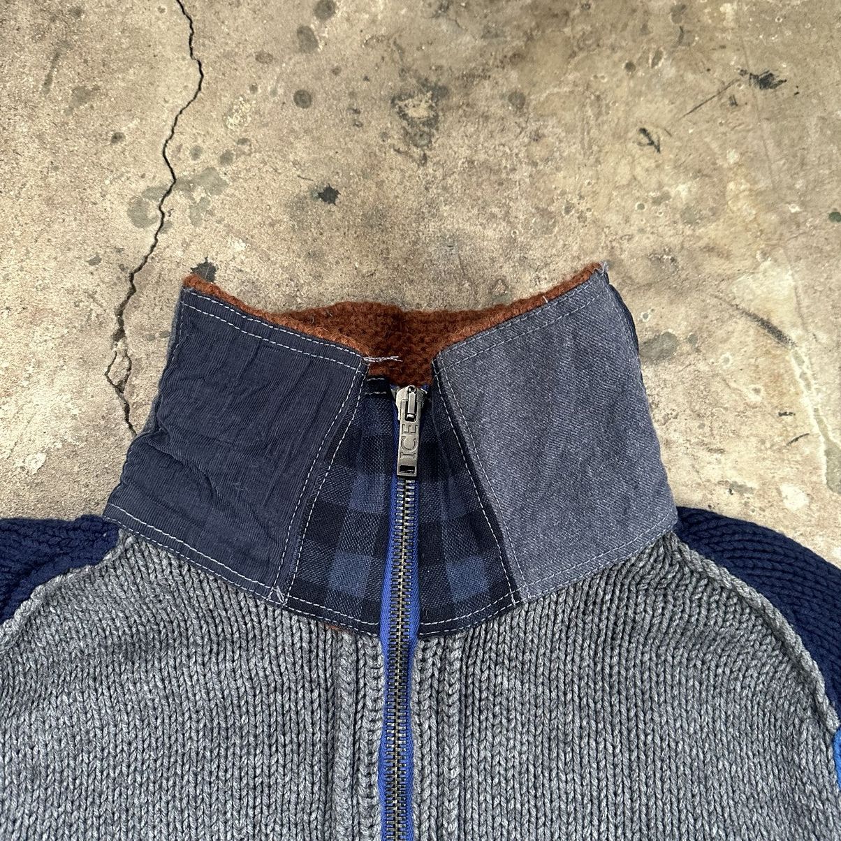 Iceberg Iceberg jeans vintage zip sweater patchwork hand knit Size US L / EU 52-54 / 3 - 5 Thumbnail