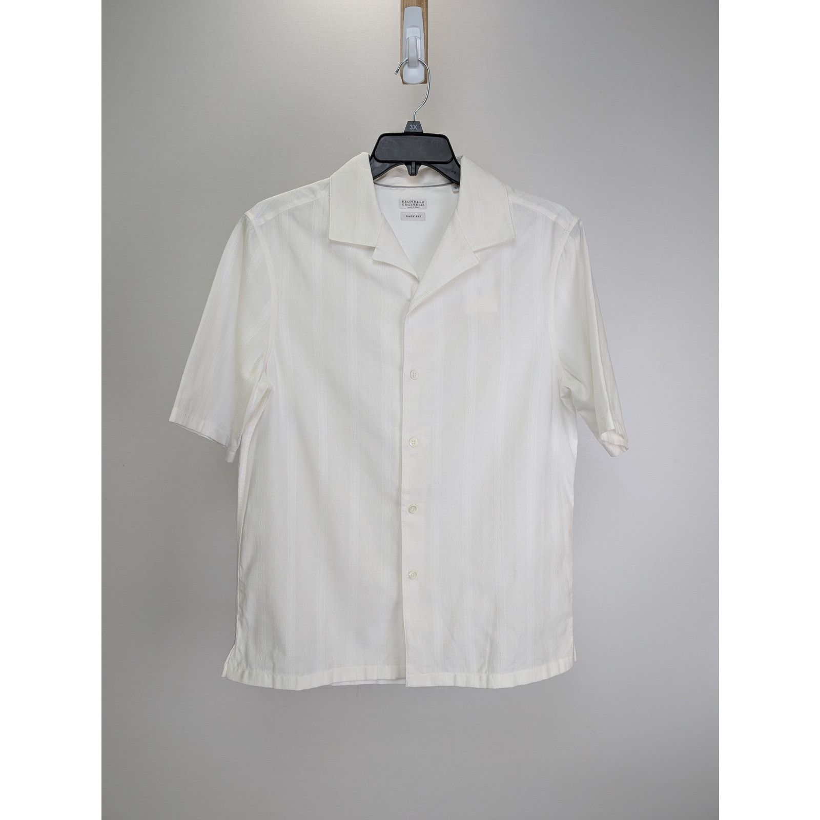 Brunello Cucinelli o1rshd1 Half Sleeve Button up Shirt in White Size US S / EU 44-46 / 1 - 1 Thumbnail
