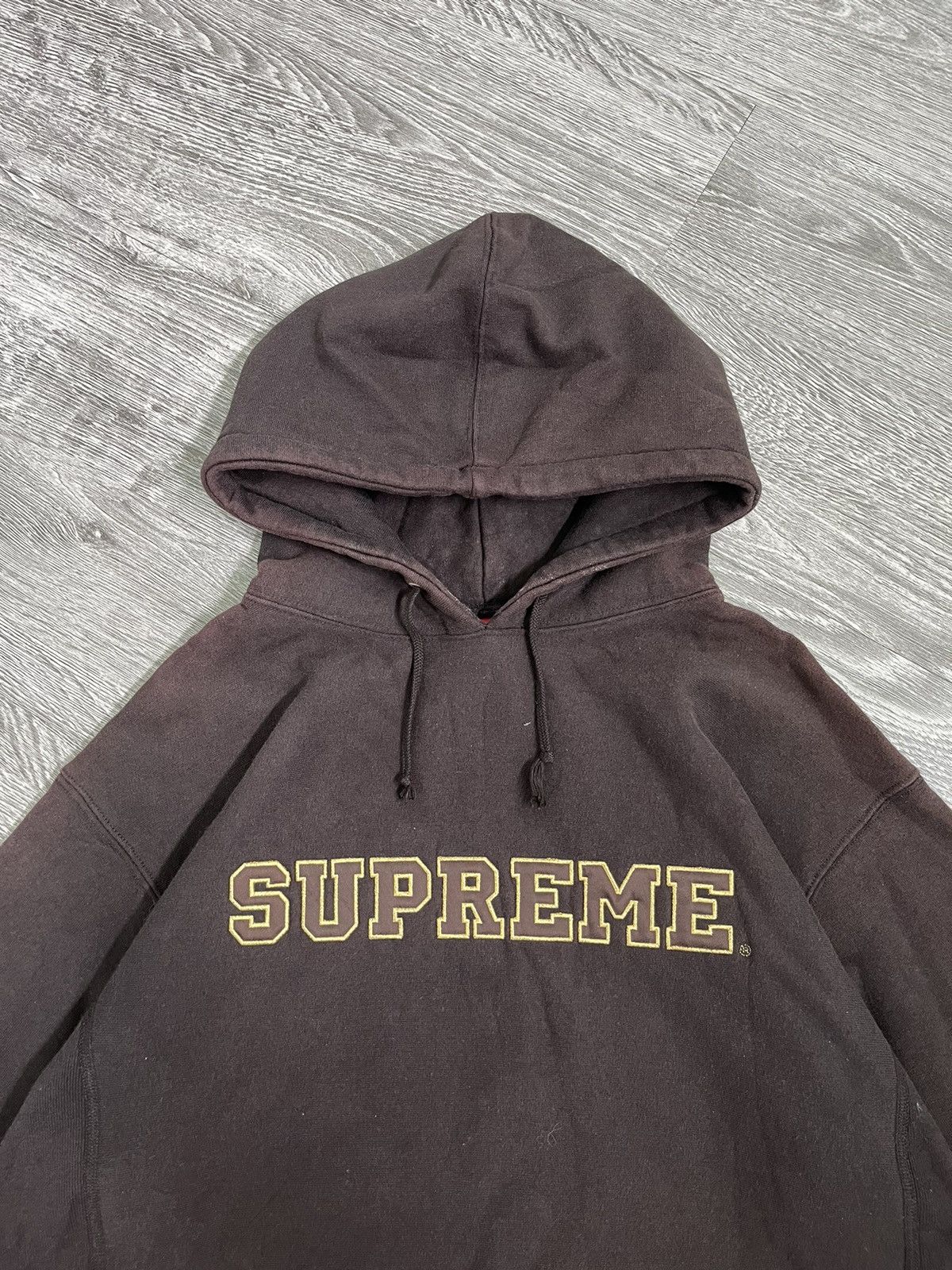 Supreme × Vintage Supreme Spell Out Hoodie Early 2000s Brown Size US XL / EU 56 / 4 - 2 Thumbnail