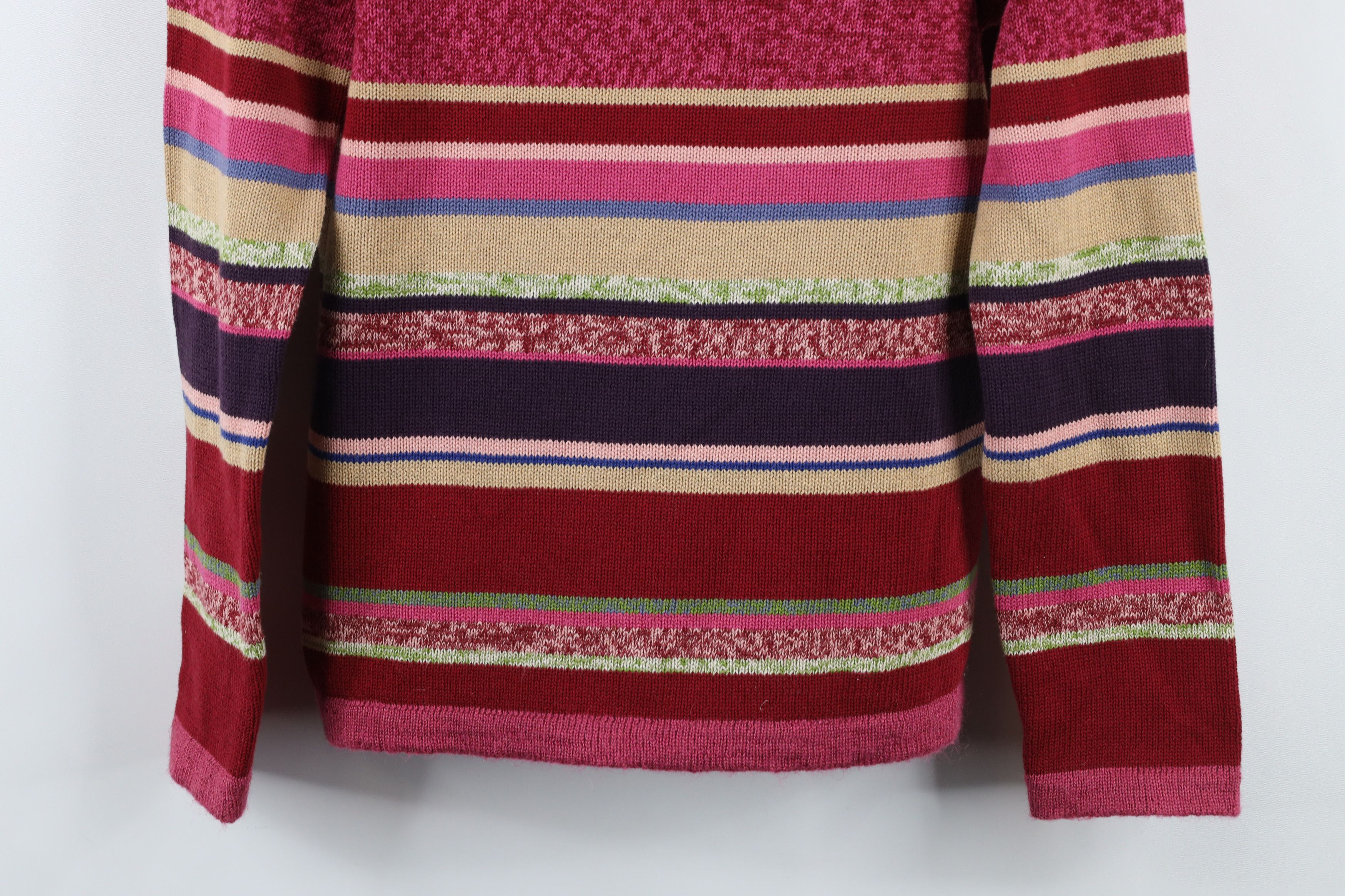 Calvin Klein × Vintage Vintage 90s Y2K Calvin Klein Rainbow Striped Knit Sweater Size M / US 6-8 / IT 42-44 - 3 Thumbnail