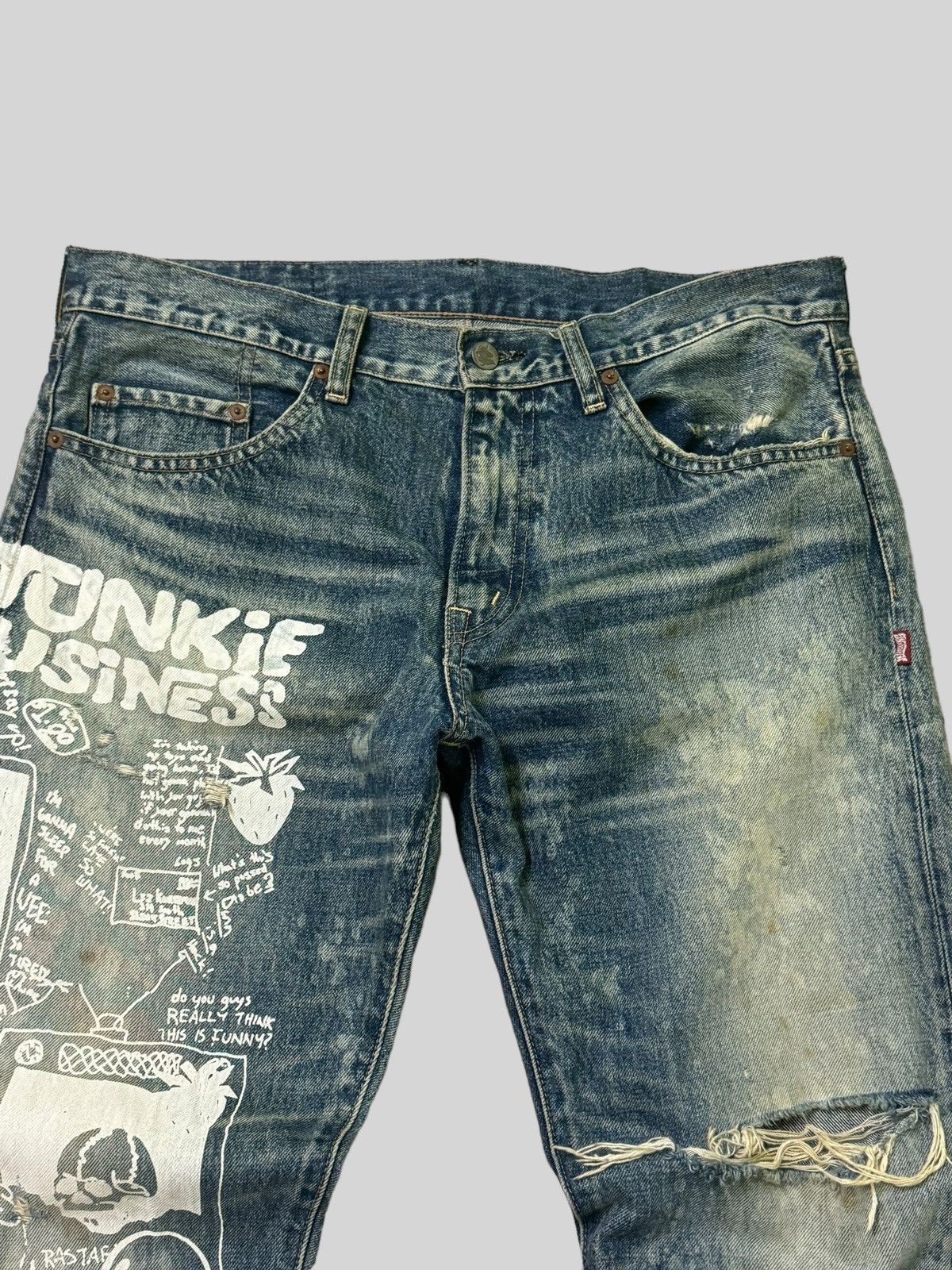 Hysteric Glamour × Japanese Brand Distressed RNA INC Junkie Business Trashed Denim Size US 34 / EU 50 - 3 Thumbnail