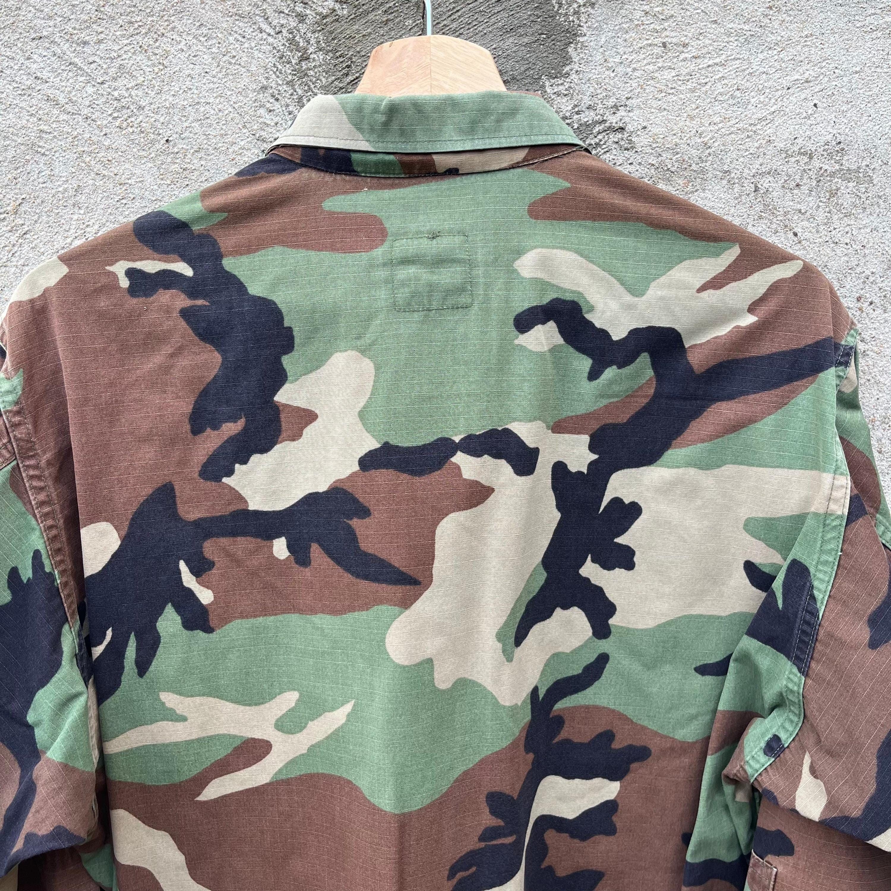 Vintage 80's US Military Woodland Ripstop Field Light Jacket Size US L / EU 52-54 / 3 - 8 Thumbnail