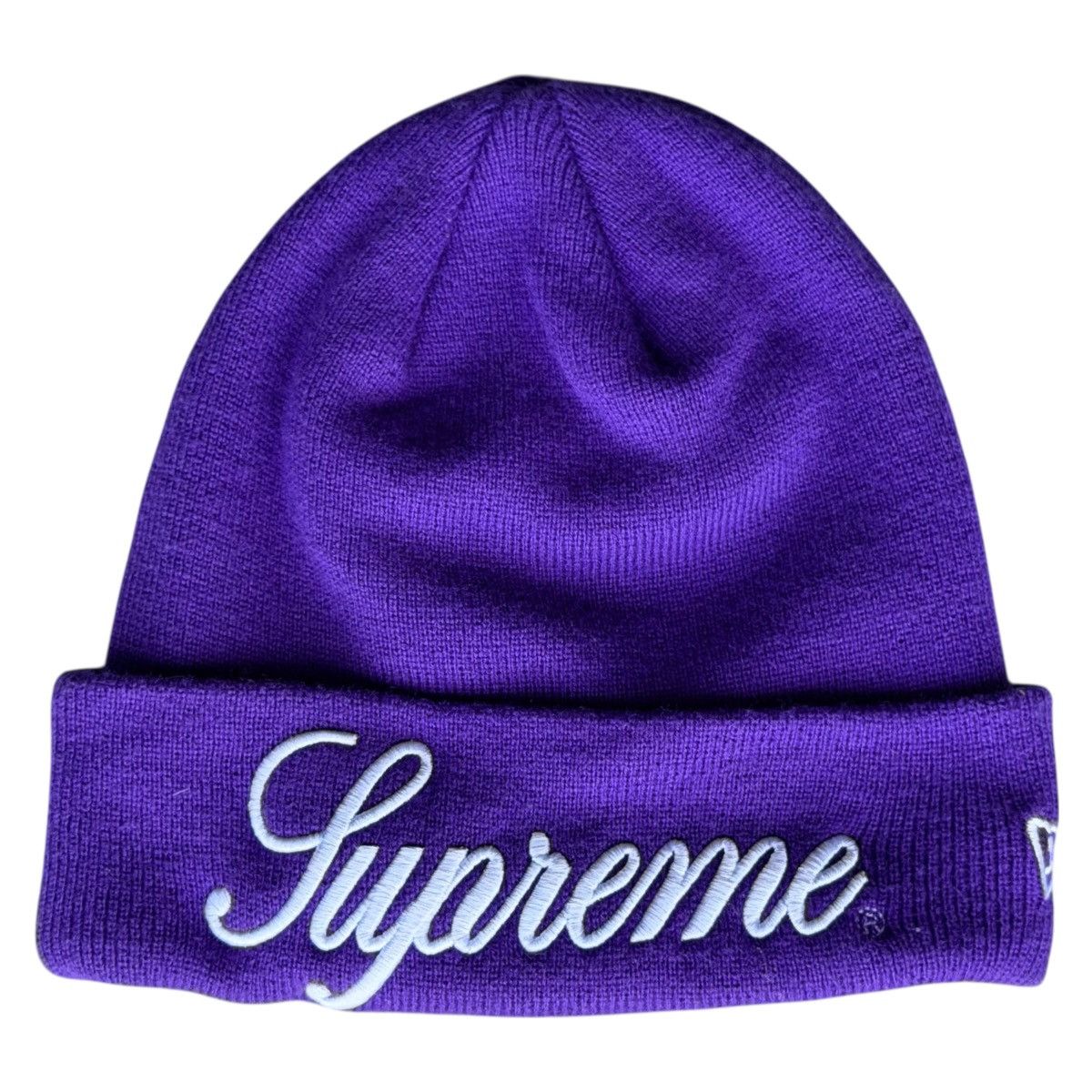 Supreme RARE Supreme New York New Era Script Purple Beanie FW24 OSFA Size ONE SIZE - 1 Thumbnail