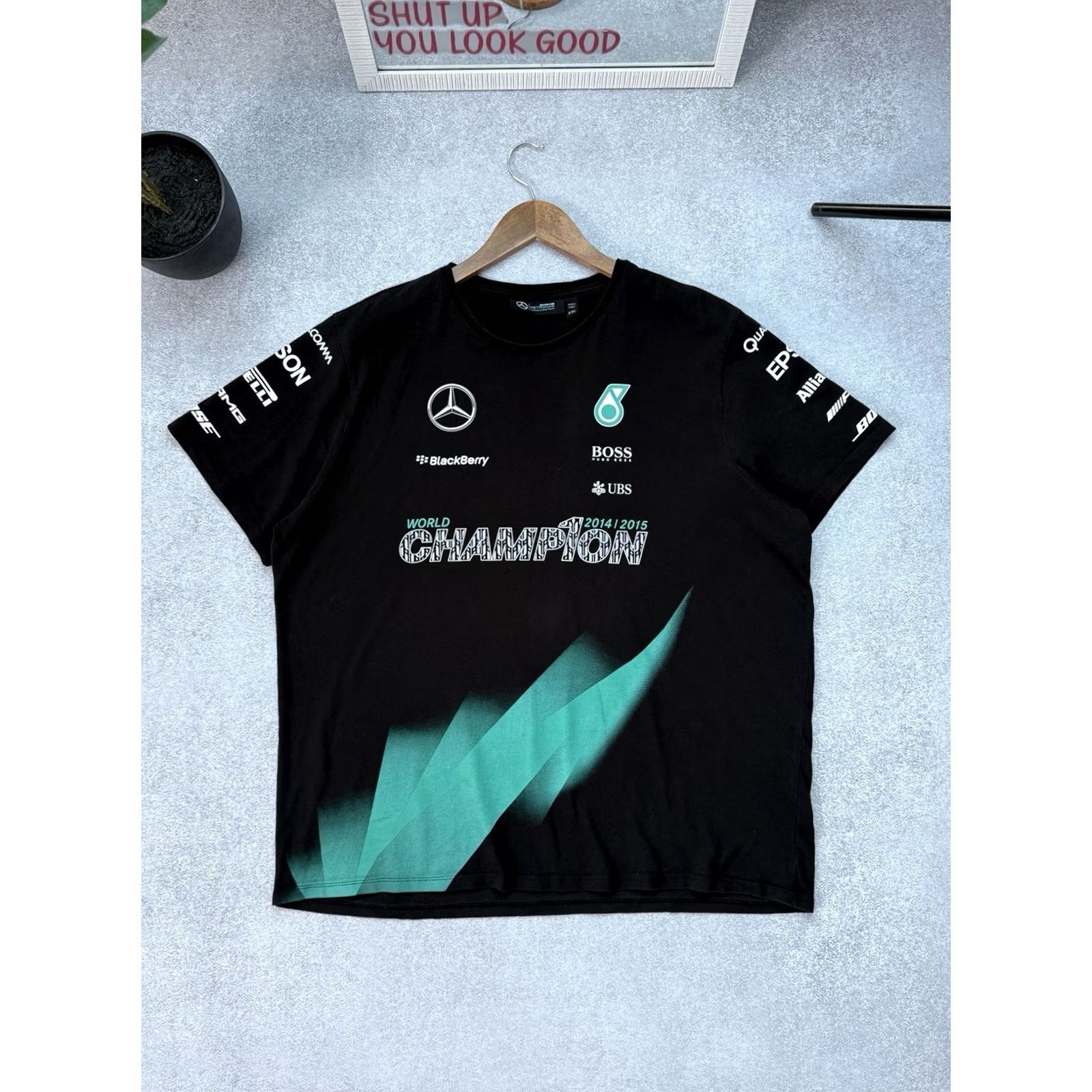 Mercedes-Benz Mercedes-Benz Formula 1 Racing T-Shirt Mens XXL Black Crew Neck Short Sleeve Hugo Boss Champion AMG Petronas Nike? Size US XXL / EU 58 / 5 - 2 Thumbnail