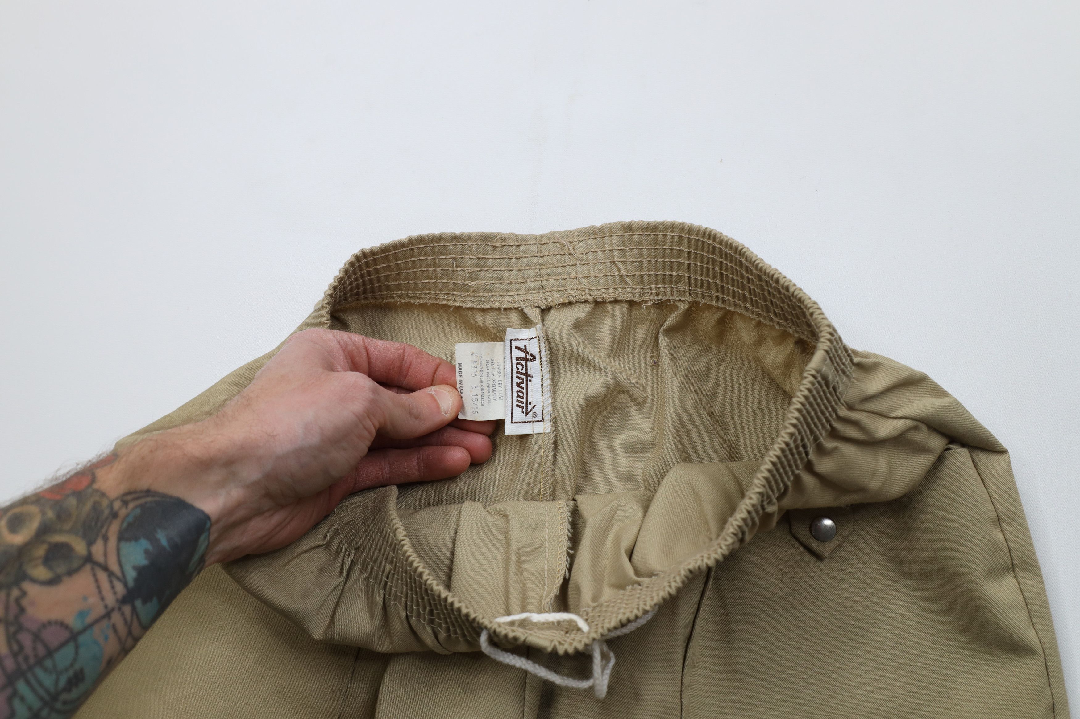 Vintage Vintage 70s Streetwear Big Pocket Knit Pants Beige USA Size 38" / US 16 / IT 52 - 10 Thumbnail