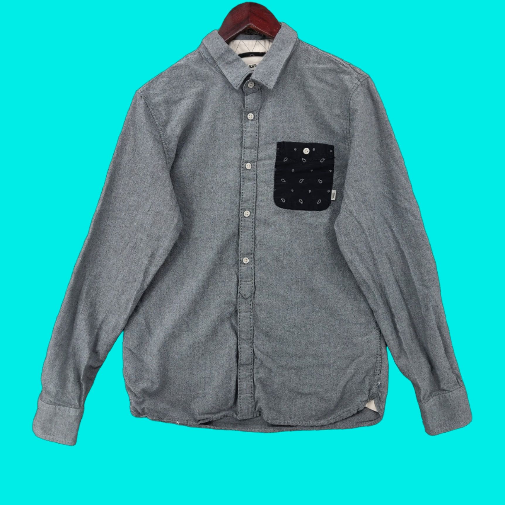 Vans VANS Shirt Mens Medium Blue Paisley Regular Fit Long Sleeve Button Skate Size US M / EU 48-50 / 2 - 1 Thumbnail