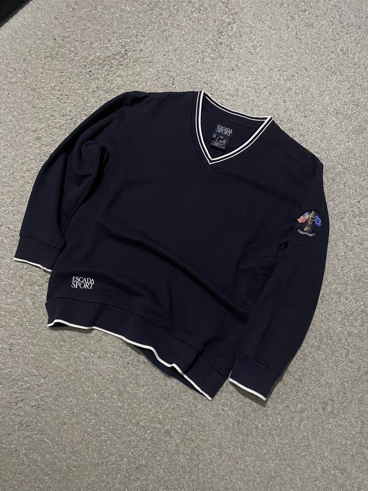 Escada × Escada Sport × Vintage Escada Sport Vintage V-Neck Crewneck M Ryder Cup y2k archive Size US M / EU 48-50 / 2 - 20 Thumbnail
