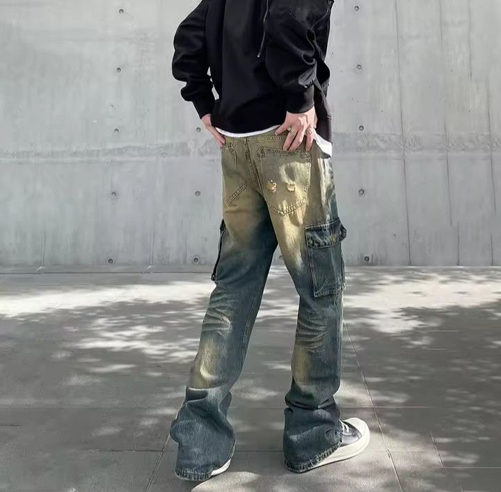 Japanese Brand × Jean Vintage Denim Straight Leg Cargo Jeans Size US 33 - 3 Thumbnail