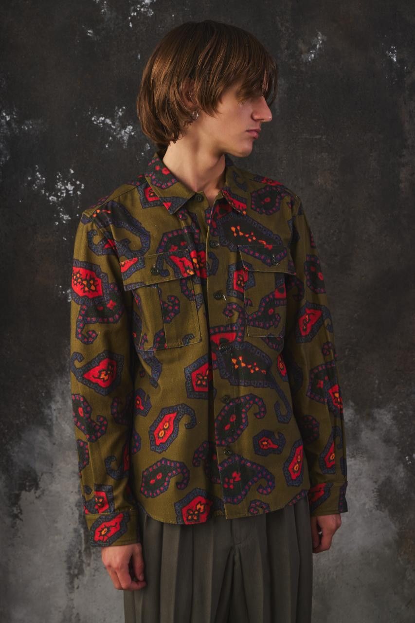 Toga Pulla Toga Pulla green Paisley Jacquard Shirt Size US M / EU 48-50 / 2 - 1 Thumbnail