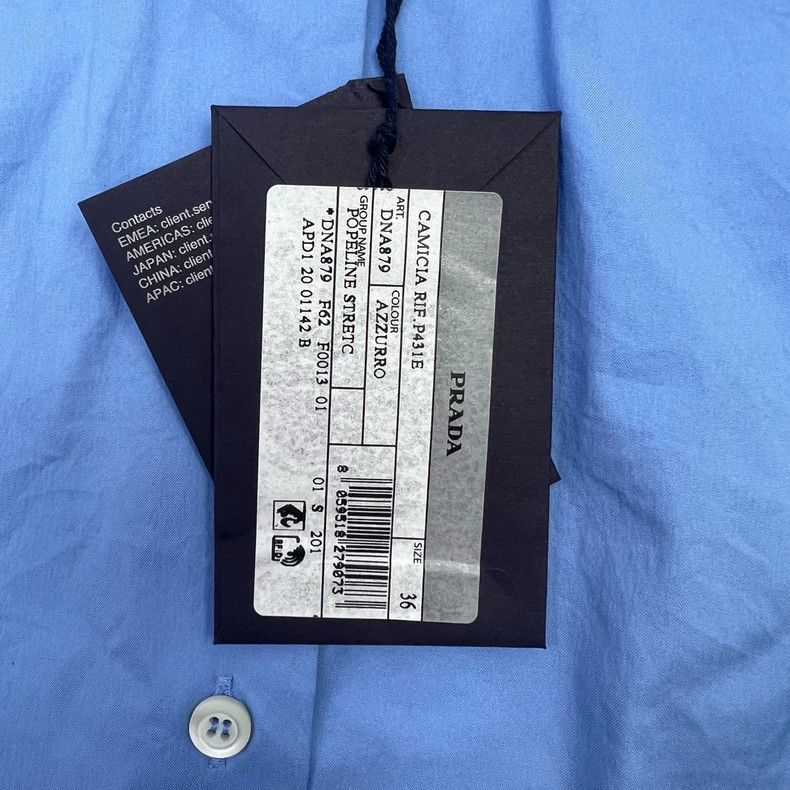 Prada Prada Size 36 Blue back triangle shirt 2501-Nextarrow Size US XXS / EU 40 - 4 Thumbnail