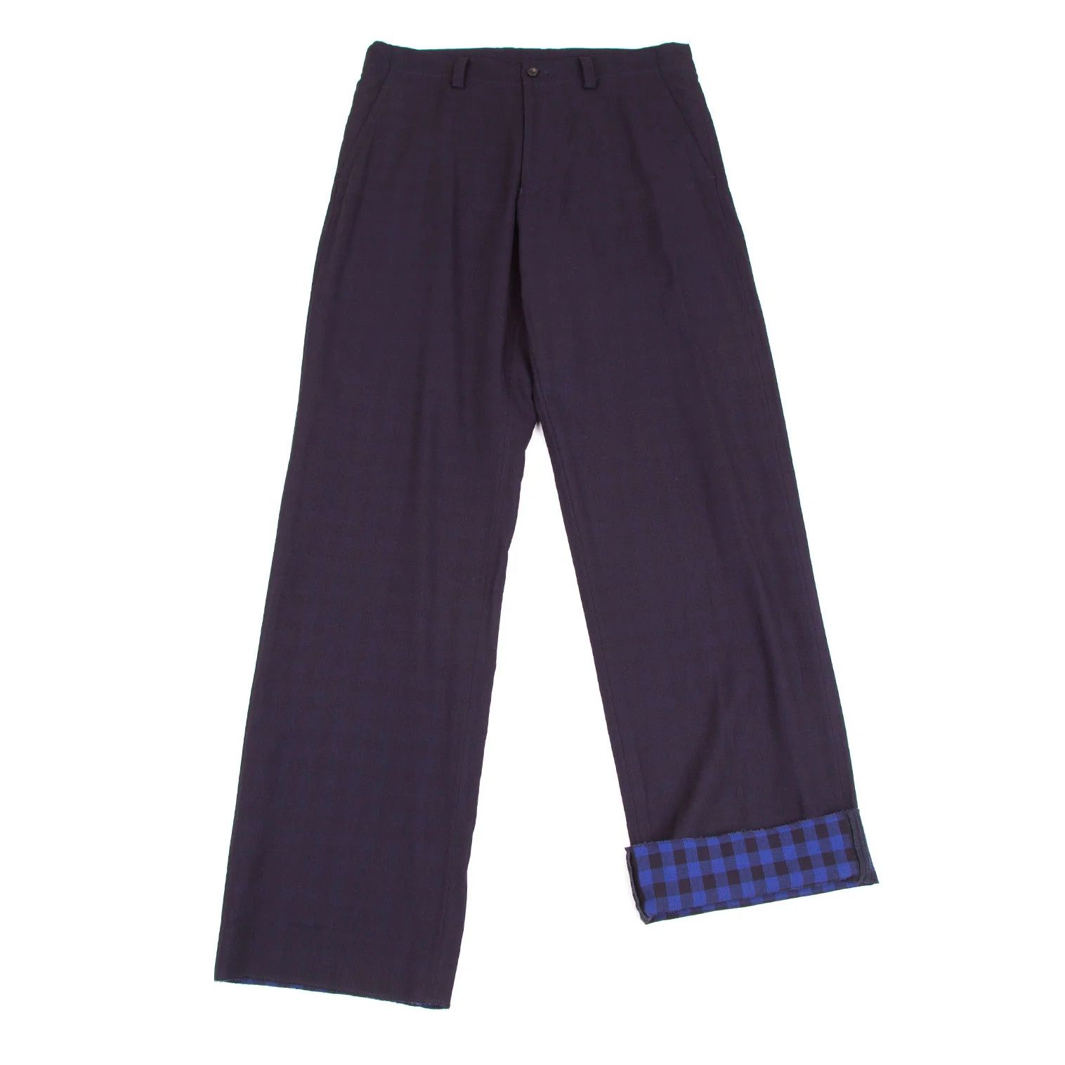 Issey Miyake Summer Wool Check Pants in Navy Size 4 Size US 36 / EU 52 - 1 Thumbnail