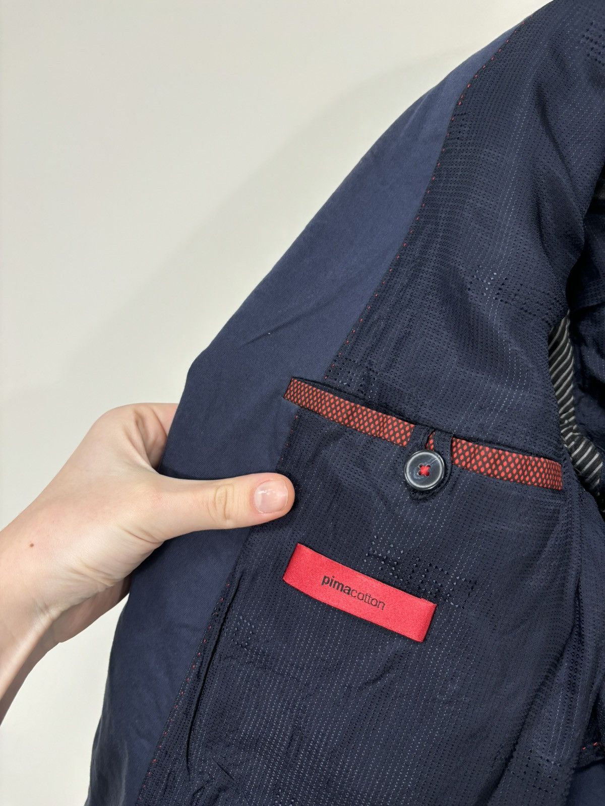 Hugo Boss Hugo Boss Men’s Navy Blue 2-Piece Pima Cotton Suit Size 38R - 11 Thumbnail