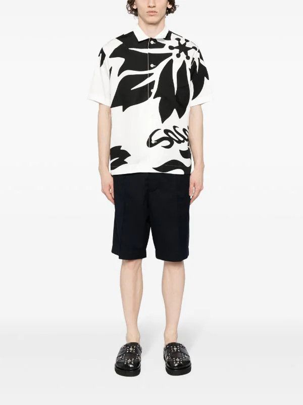 Sacai o1mris0824 Cotton Poplin Shirt in Black/White Size US S / EU 44-46 / 1 - 5 Thumbnail