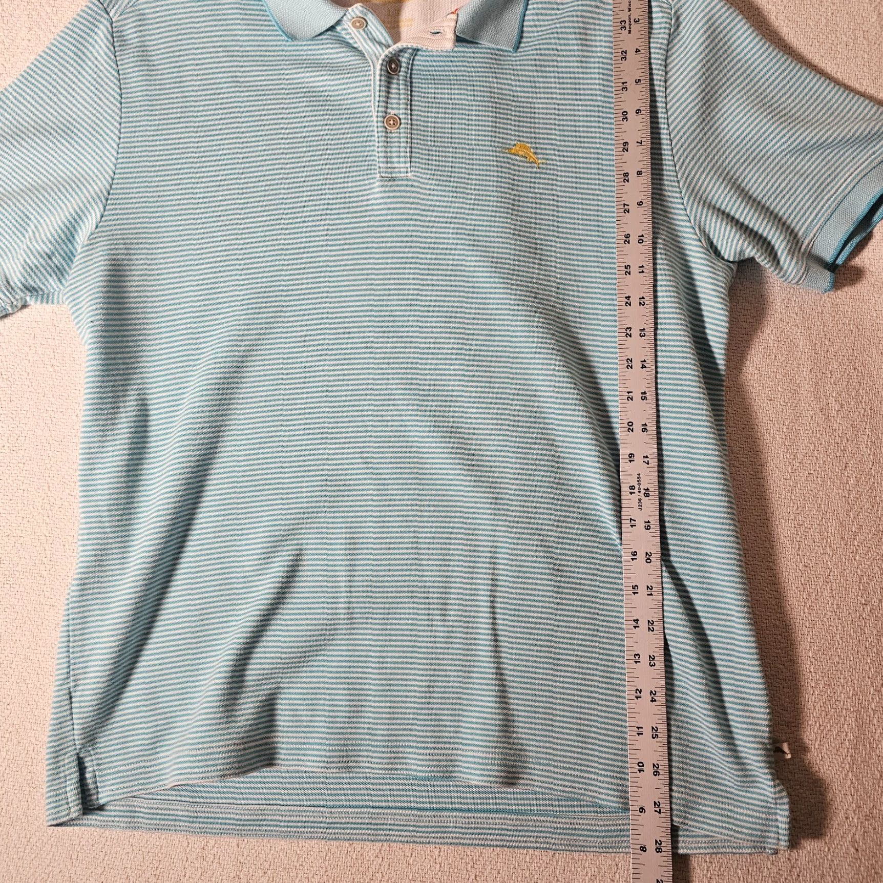 Tommy Bahama Tommy Bahama Polo Shirt Mens L Blue Striped Supima Cotton Polyester Knit Casual Short Sleeve Golf Walking Classic Size US L / EU 52-54 / 3 - 5 Thumbnail