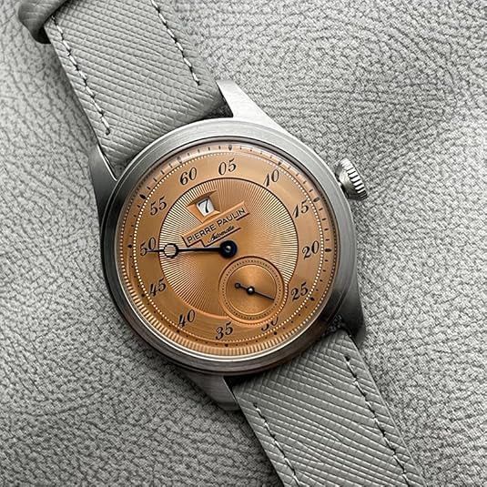 Luxury Pierre Paulin Jumping Hour Watch in Grey, Men's