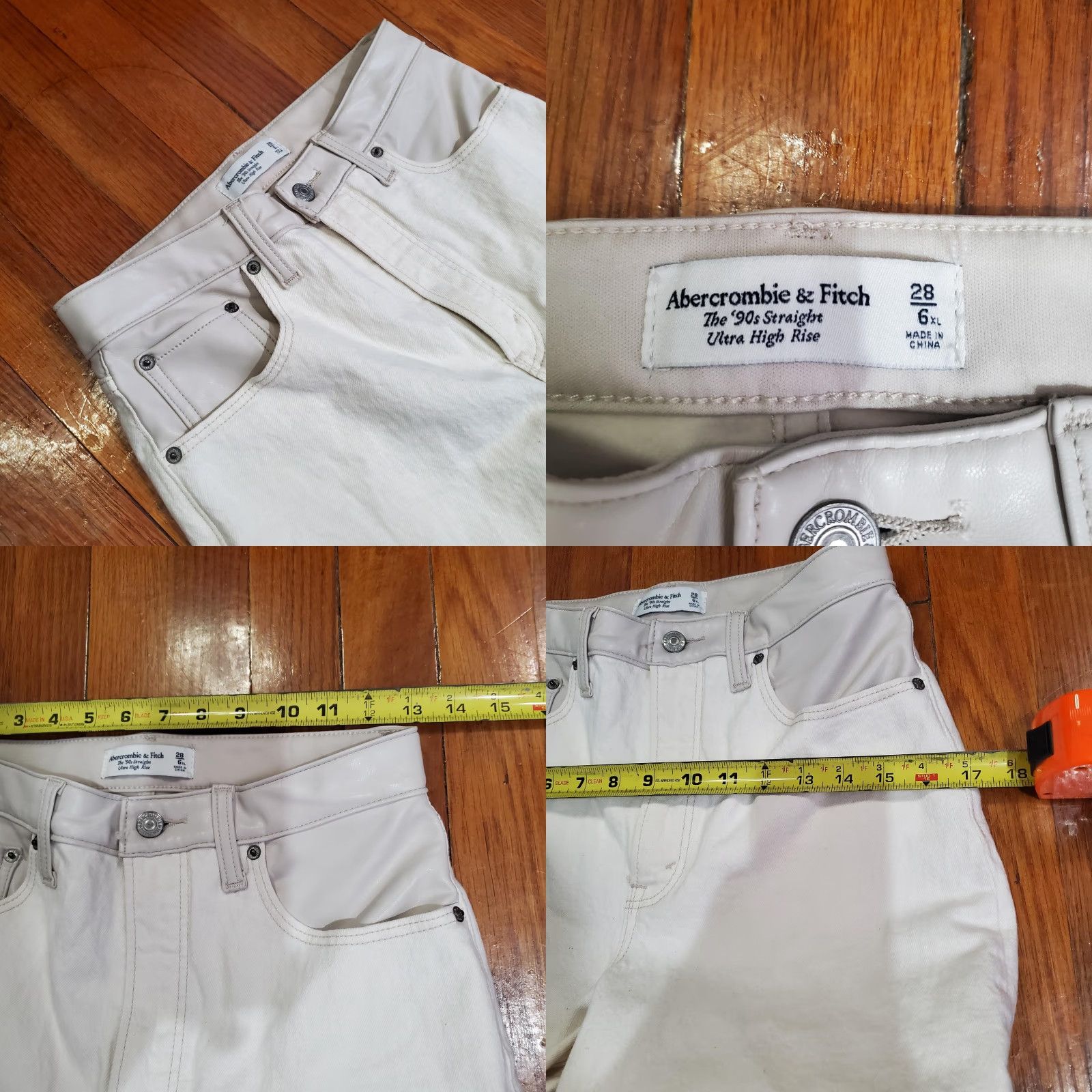 Abercrombie & Fitch Abercrombie & Fitch Jeans Womens 28 White 90s Straight Ultra High Rise Denim Size 28" / US 6 / IT 42 - 8 Thumbnail