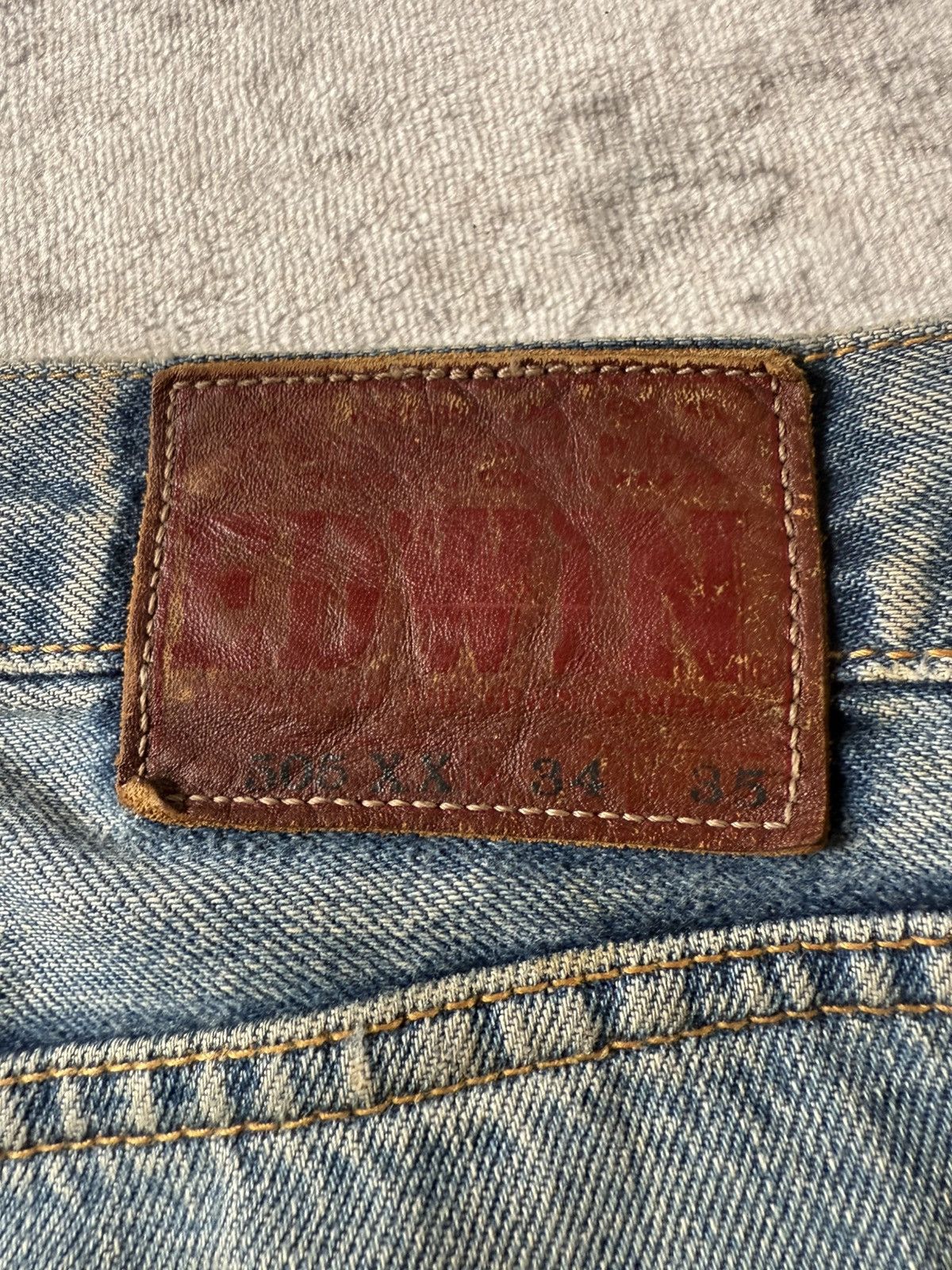 Japanese Brand Edwin 505 Trompe L’oeil Earthy Mud Dipped Selvedge Jeans Size US 34 / EU 50 - 22 Thumbnail