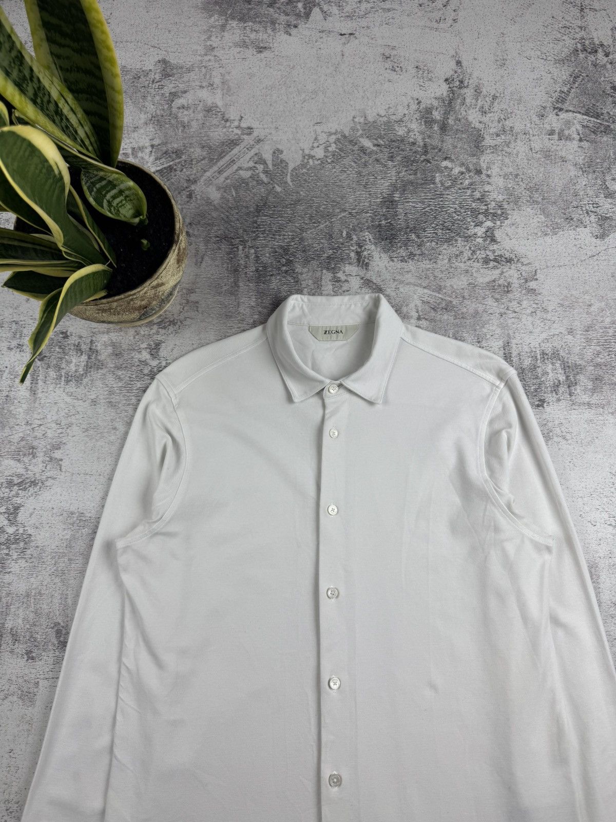 Z Zegna Vintage Z Zegna White Luxury Medium Classic Longsleeve Luxury Button Blank Shirt Size US M / EU 48-50 / 2 - 5 Thumbnail
