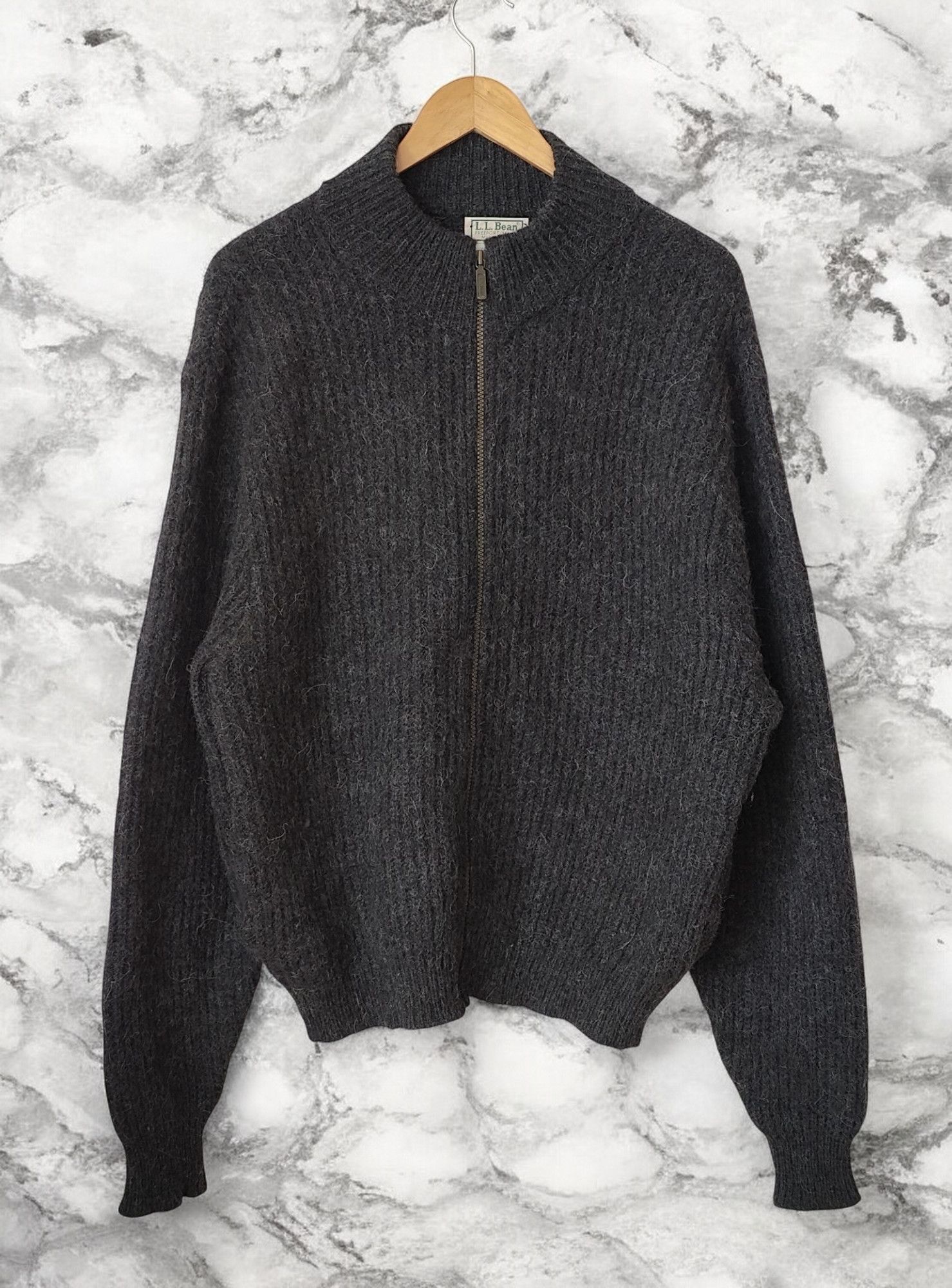 L.L. Bean L.L. Bean LL Bean 80s Vintage Heavy Knitted Wool Zip Sweater Size US L / EU 52-54 / 3 - 1 Thumbnail