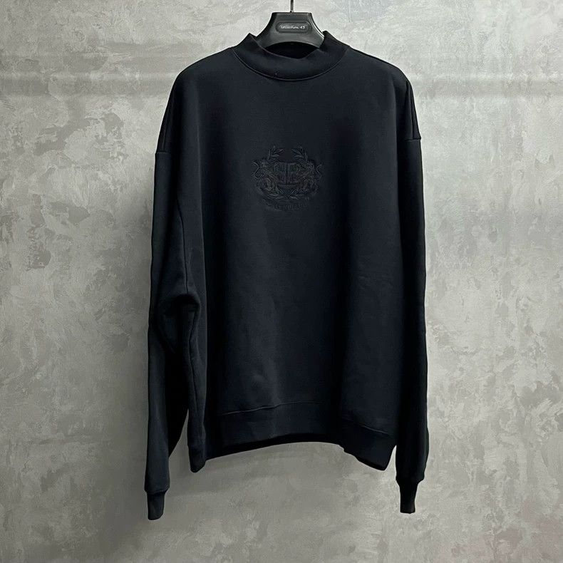 Balenciaga Balenciaga Black wheat pattern embroidery logo sweater Size US S / EU 44-46 / 1 - 1 Thumbnail