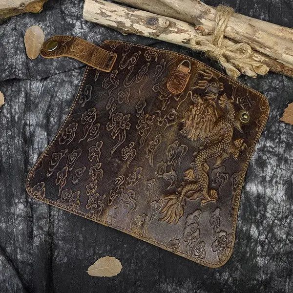 Japanese Brand × Leather × Vintage Genuine Leather Men's Wallet Dragon Size ONE SIZE - 3 Thumbnail