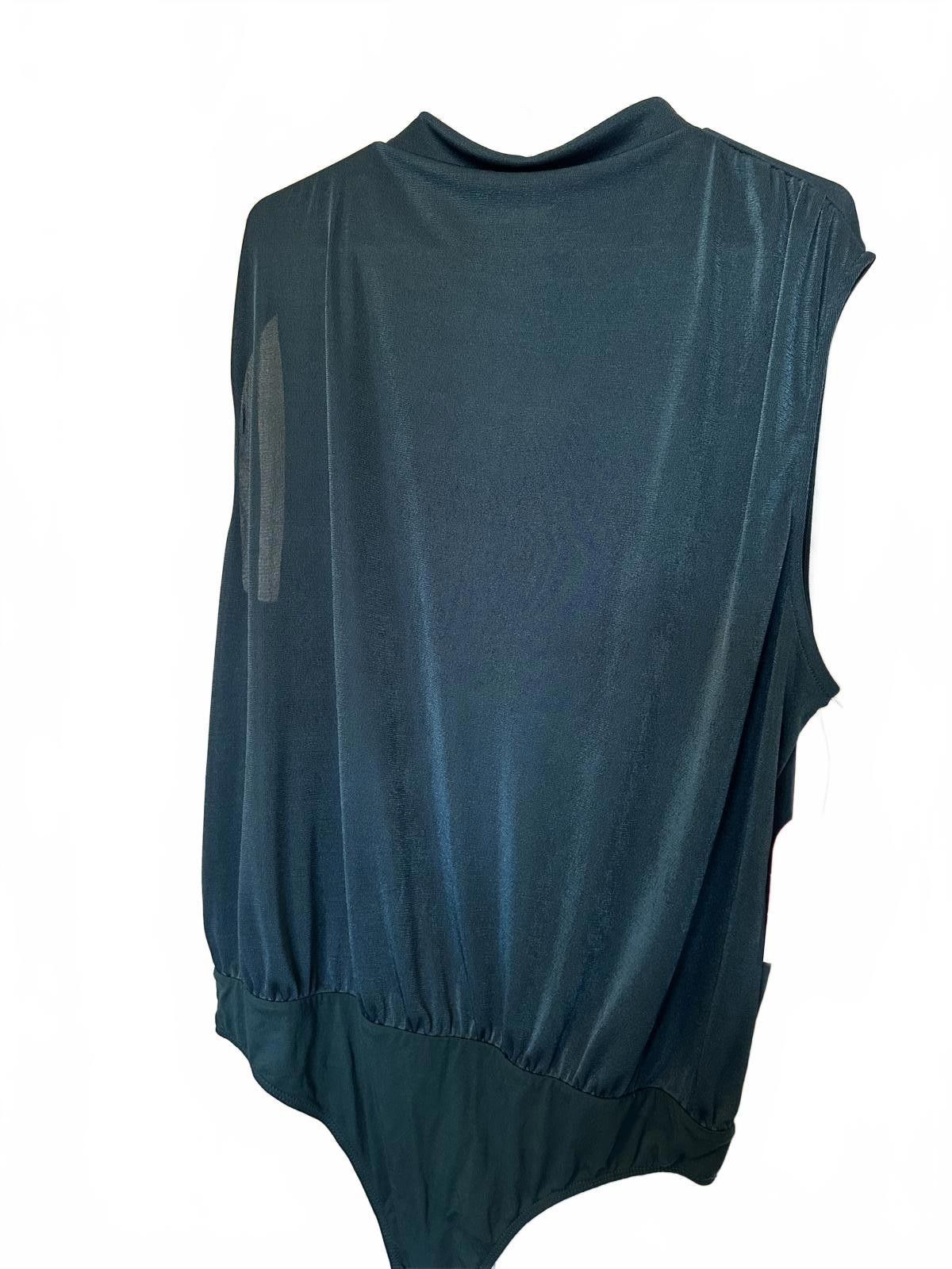 Designer Arula Sleeveless Bodysuit in Hunter Green 1X NWT Size XL / US 12-14 / IT 48-50 - 2 Thumbnail