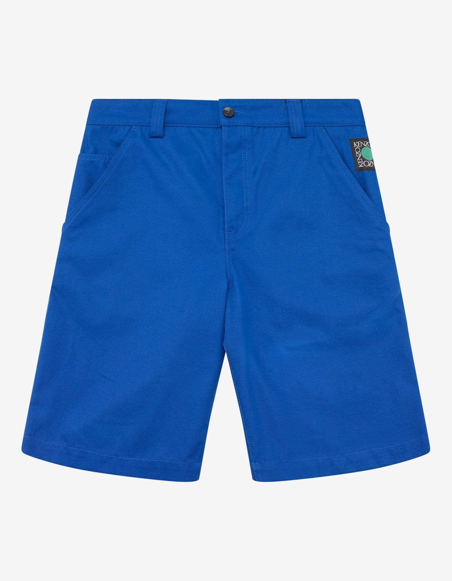 image of Kenzo Blue Square Logo Tailored Shorts, Men's (Size 34)