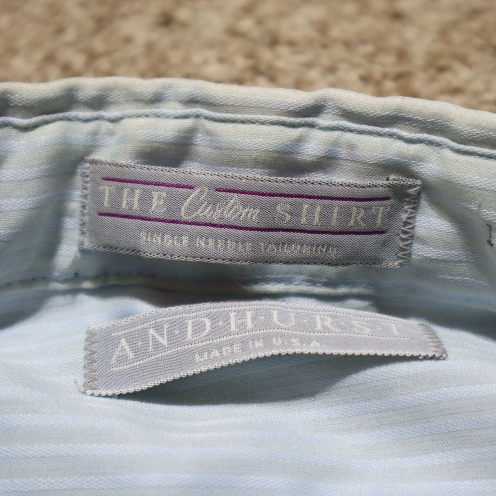 Vintage Andhurst Shirt Mens XL Blue Stripes Button-Down Long Sleeve 80s 90s Casual Travel Size US XL / EU 56 / 4 - 4 Thumbnail