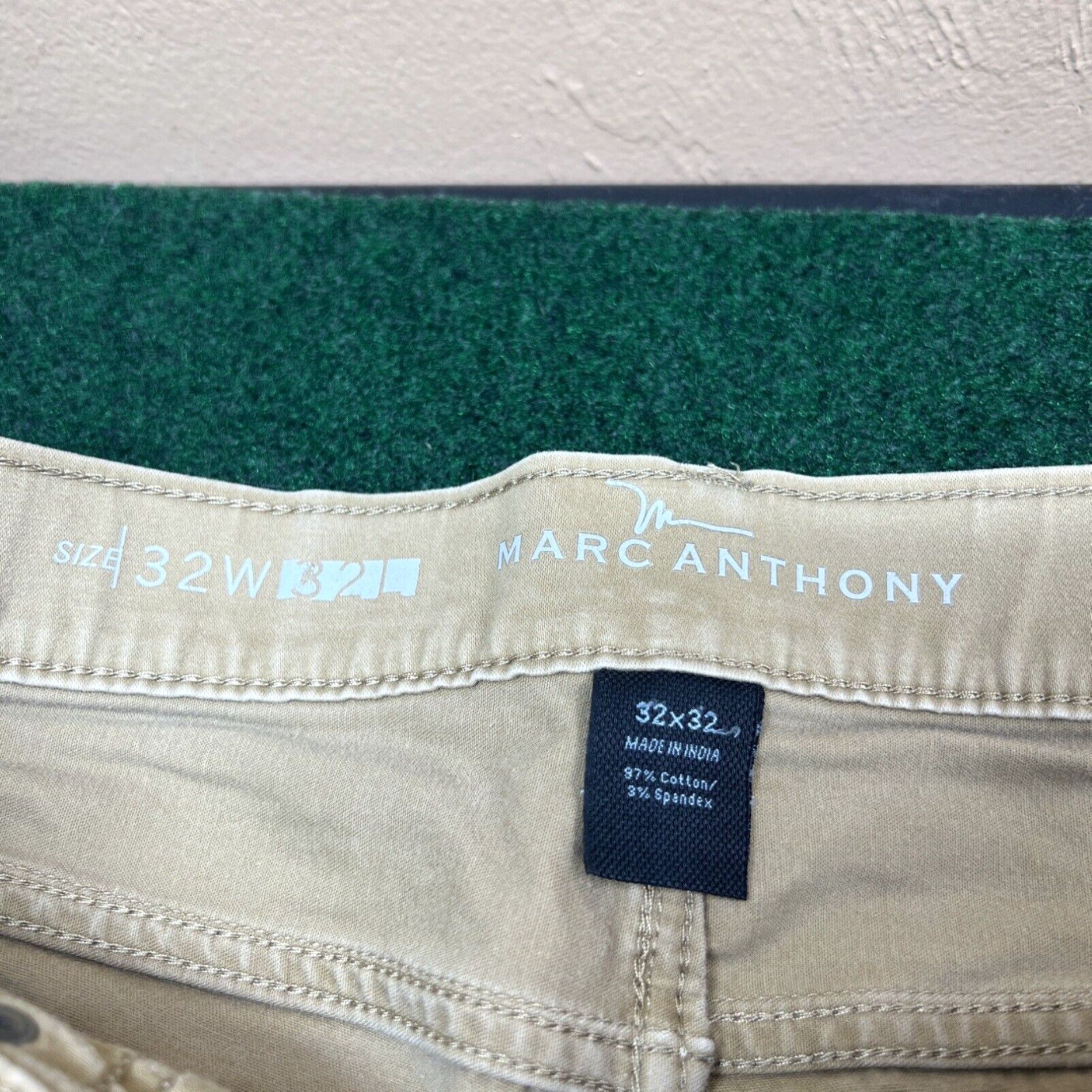 Marcs Marc Anthony Flex + Slim Straight Mens Khaki Pants Sz 32x32 Size US 32 / EU 48 - 6 Thumbnail