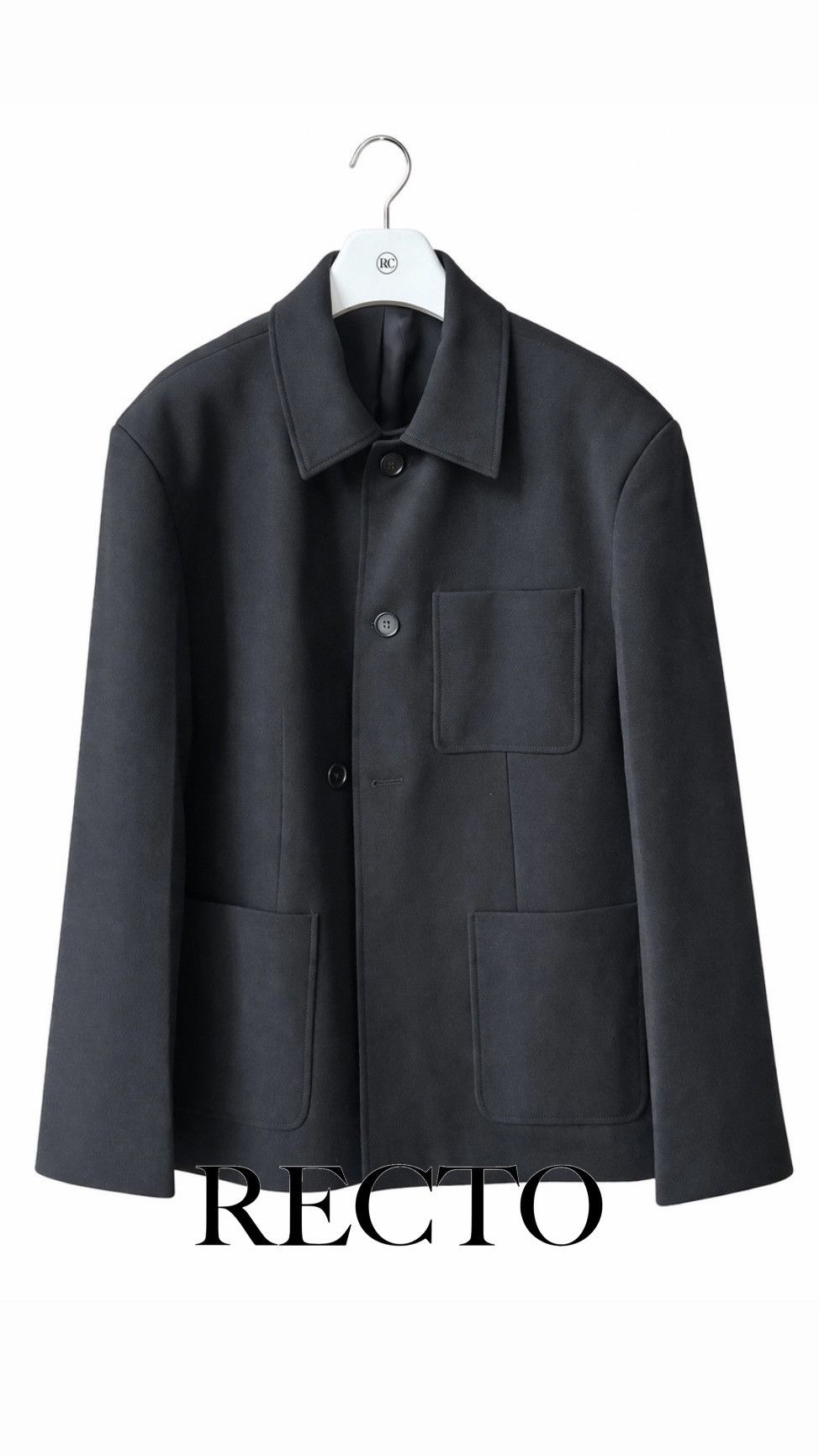 RECTO RECTO Virgin Wool Black Jacket XL Size US XL / EU 56 / 4 - 12 Thumbnail