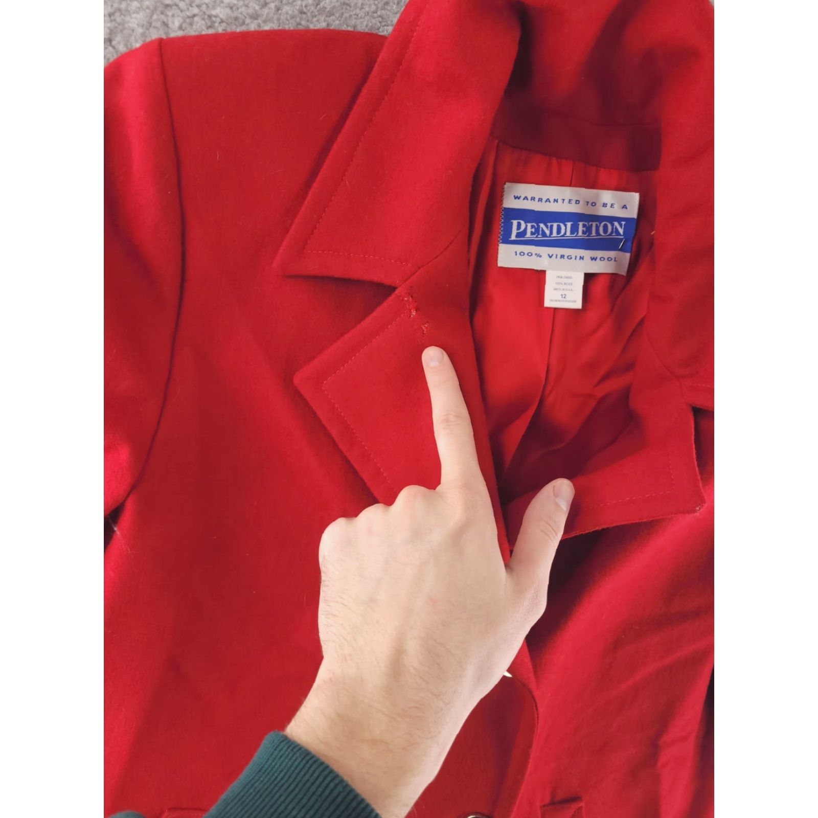 Pendleton Pendleton Coat Womens 12 Red Wool Long Double Breasted Made in USA Size XL / US 12-14 / IT 48-50 - 4 Thumbnail