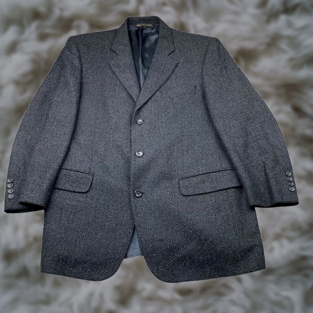 Jack Victor VINTAGE Jack Victor Blazer Men 42R Lanzawood Wool Tweed 3-Button Blue/Black/Tan Notch Lapel Size 42R - 1 Thumbnail