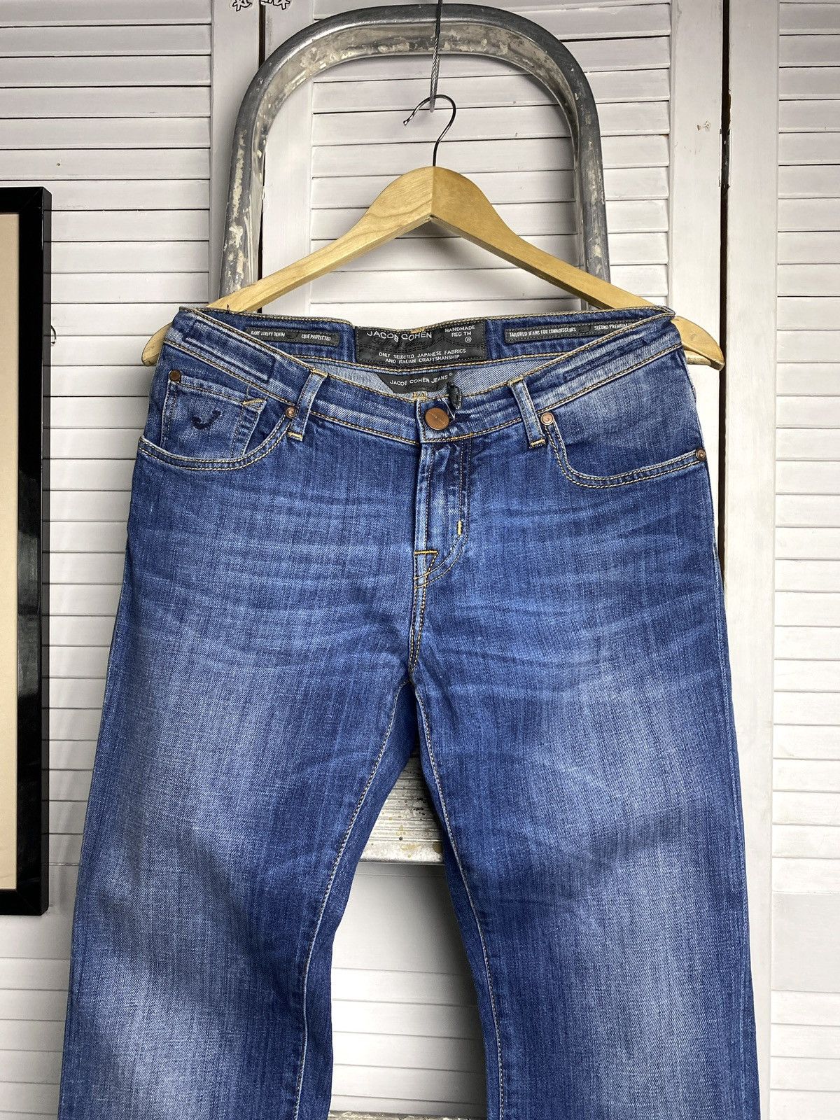 Jacob Cohen × Japanese Brand Jacob Cohen Blue Cotton Straight Leg Mid Rise Denim Jeans Size 27" / US 4 / IT 40 - 3 Thumbnail