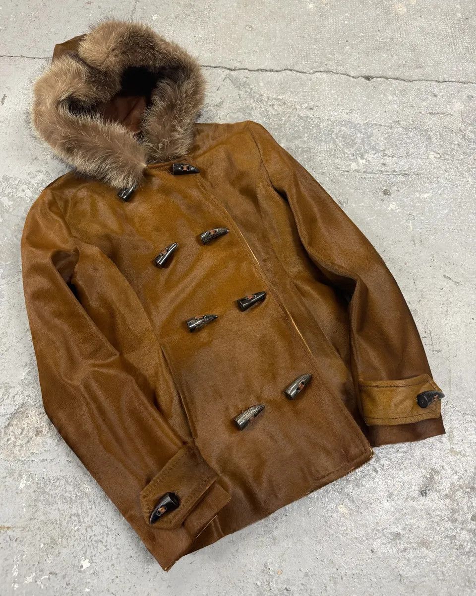 Dolce & Gabbana FW2002 Dolce & Gabbana Pony Hair Camel Calf Leather Duffle Coat Size M / US 6-8 / IT 42-44 - 5 Thumbnail