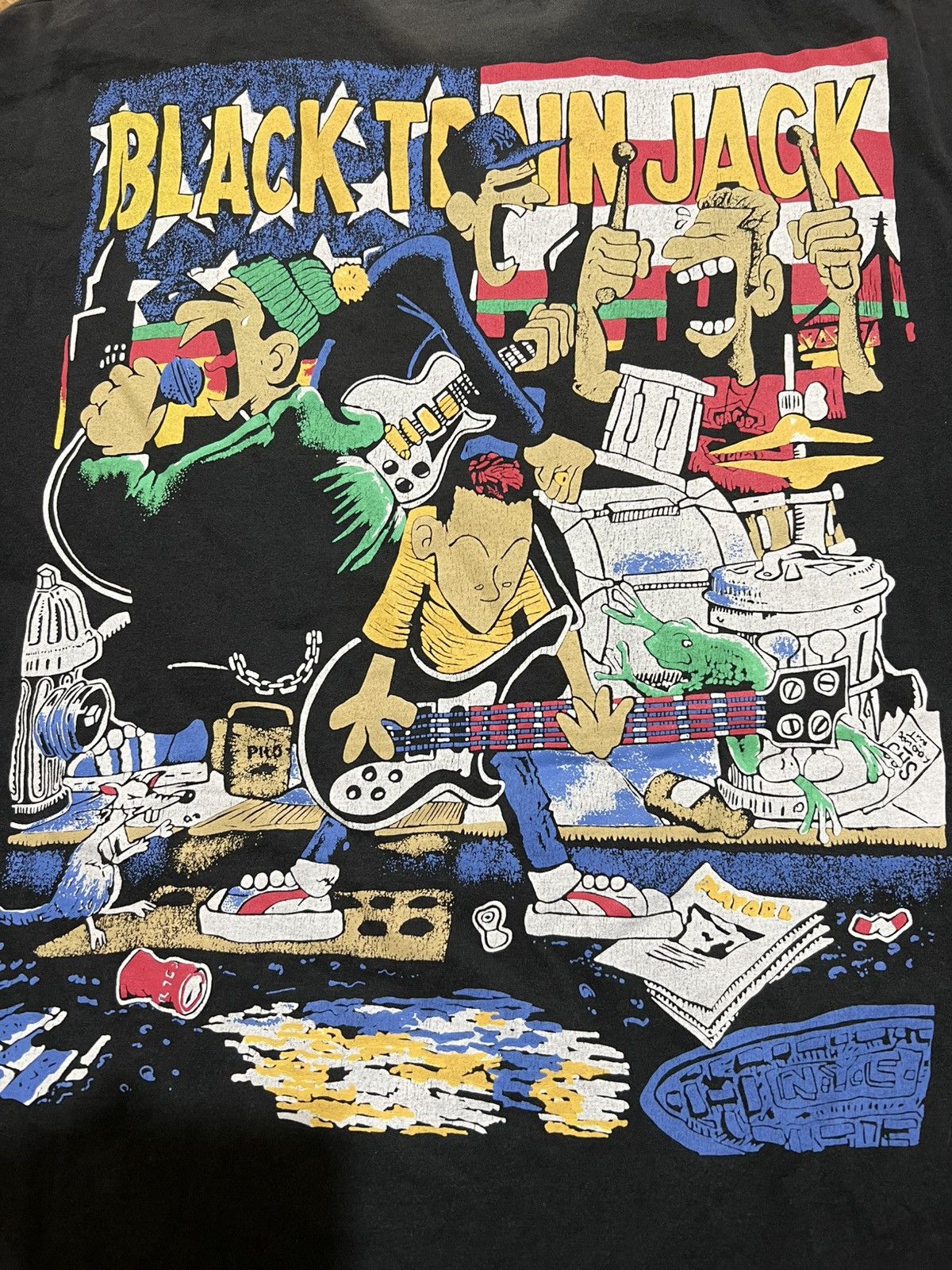 Band Tees × Designer × Vintage Vintage Black Train Jack Tee Size US L / EU 52-54 / 3 - 6 Thumbnail
