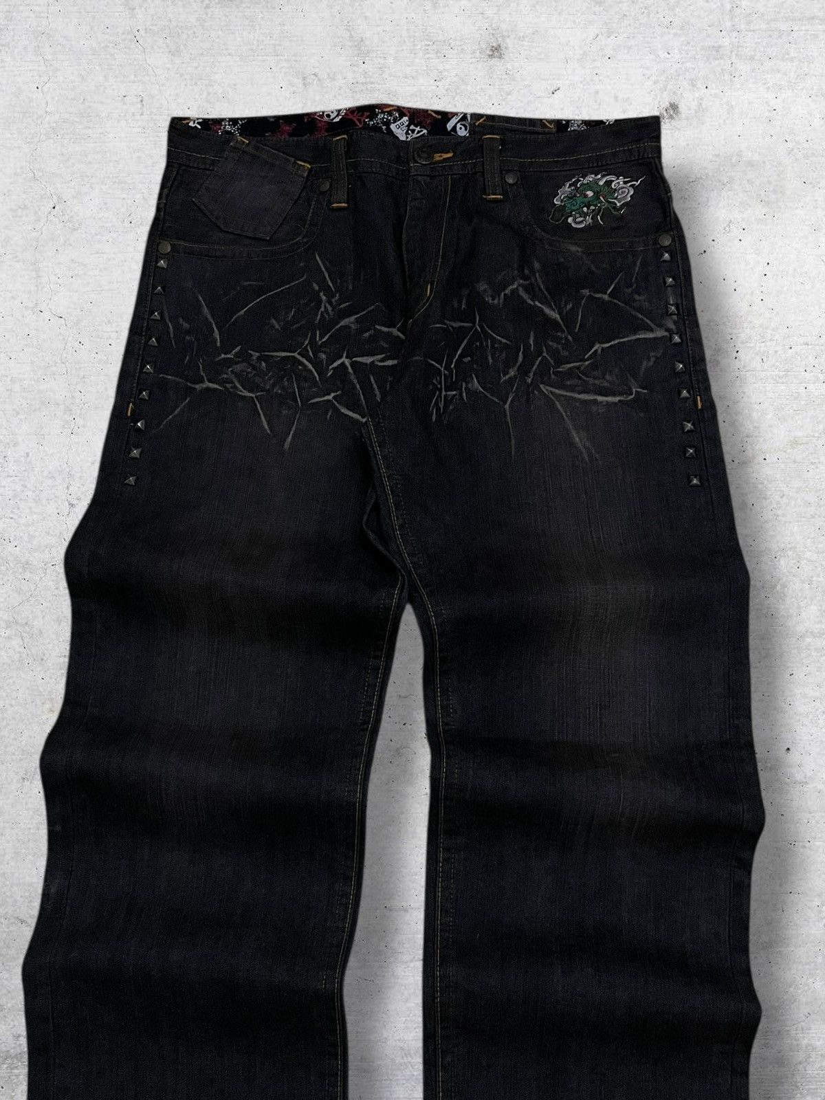 Japanese Brand VINTAGE CREATURE DRAGON JAPAN 90S DESIGNER NINE RULAZ DENIM Size US 34 / EU 50 - 5 Thumbnail