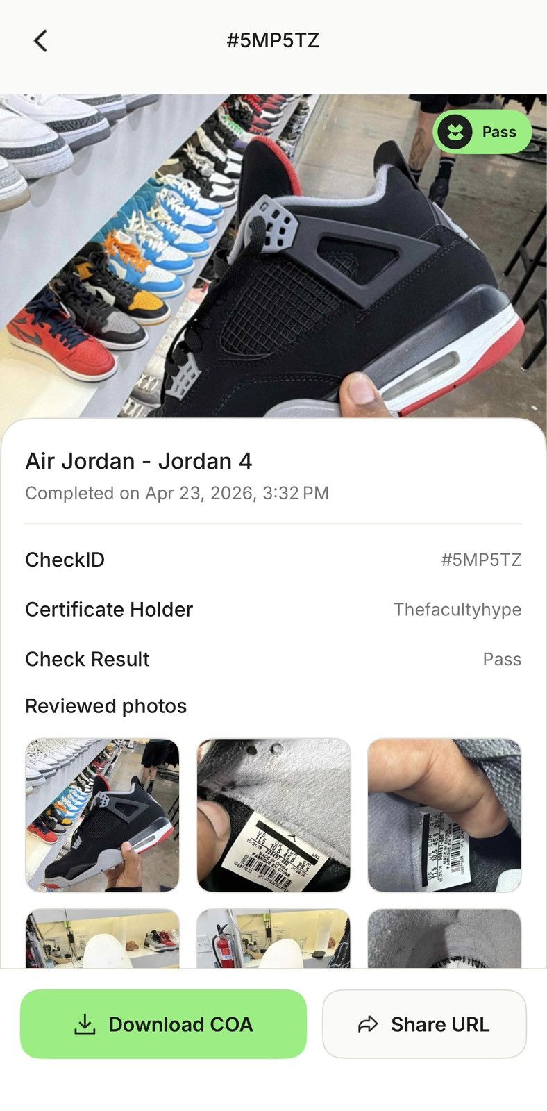 Jordan Brand Air Jordan 4 Bred Size 11.5 (2019) Size US 11.5 / EU 44-45 - 11 Thumbnail