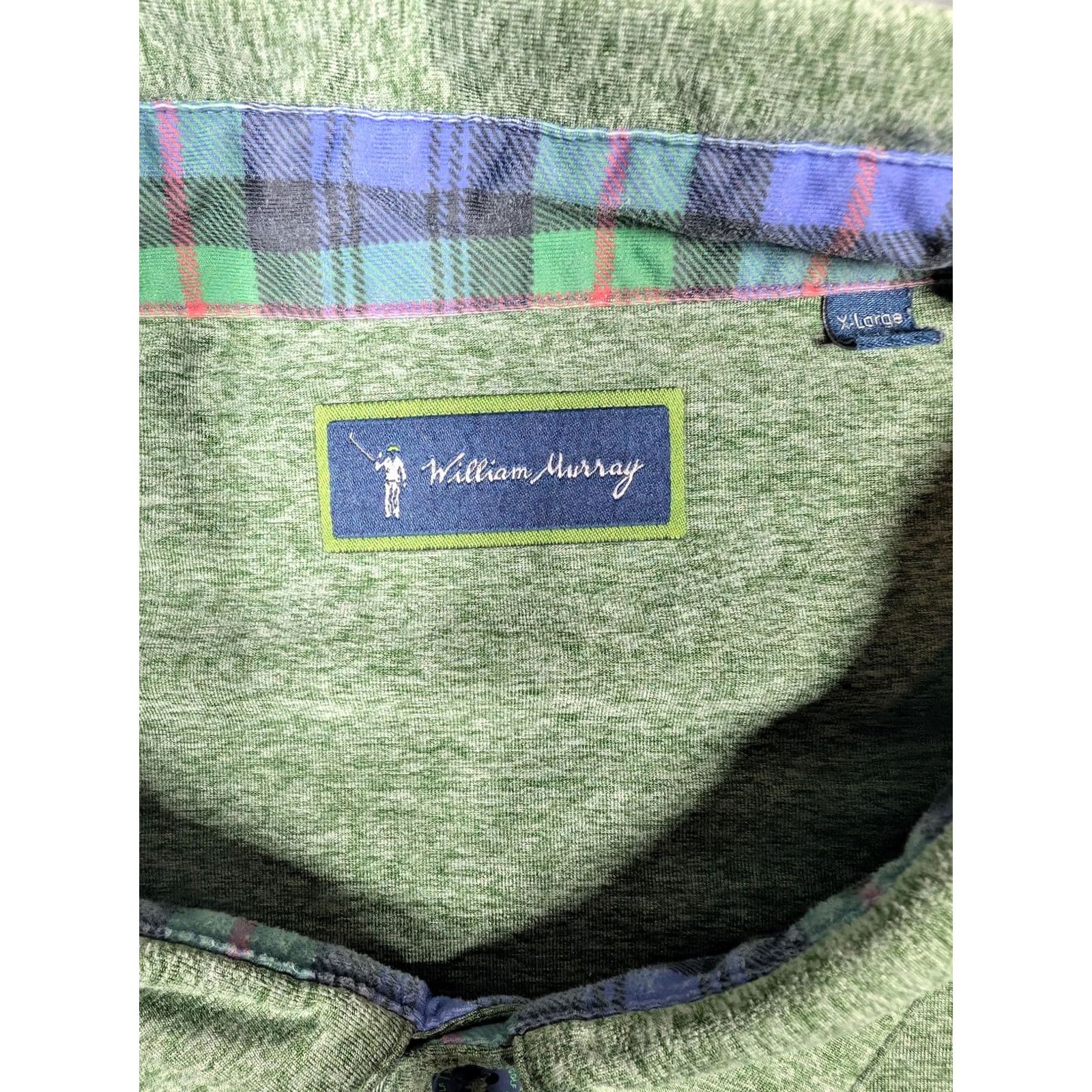 Vintage William Murray Polo Shirt Mens XL Green Heather Golf Performance Stretch Top Size US XL / EU 56 / 4 - 4 Thumbnail