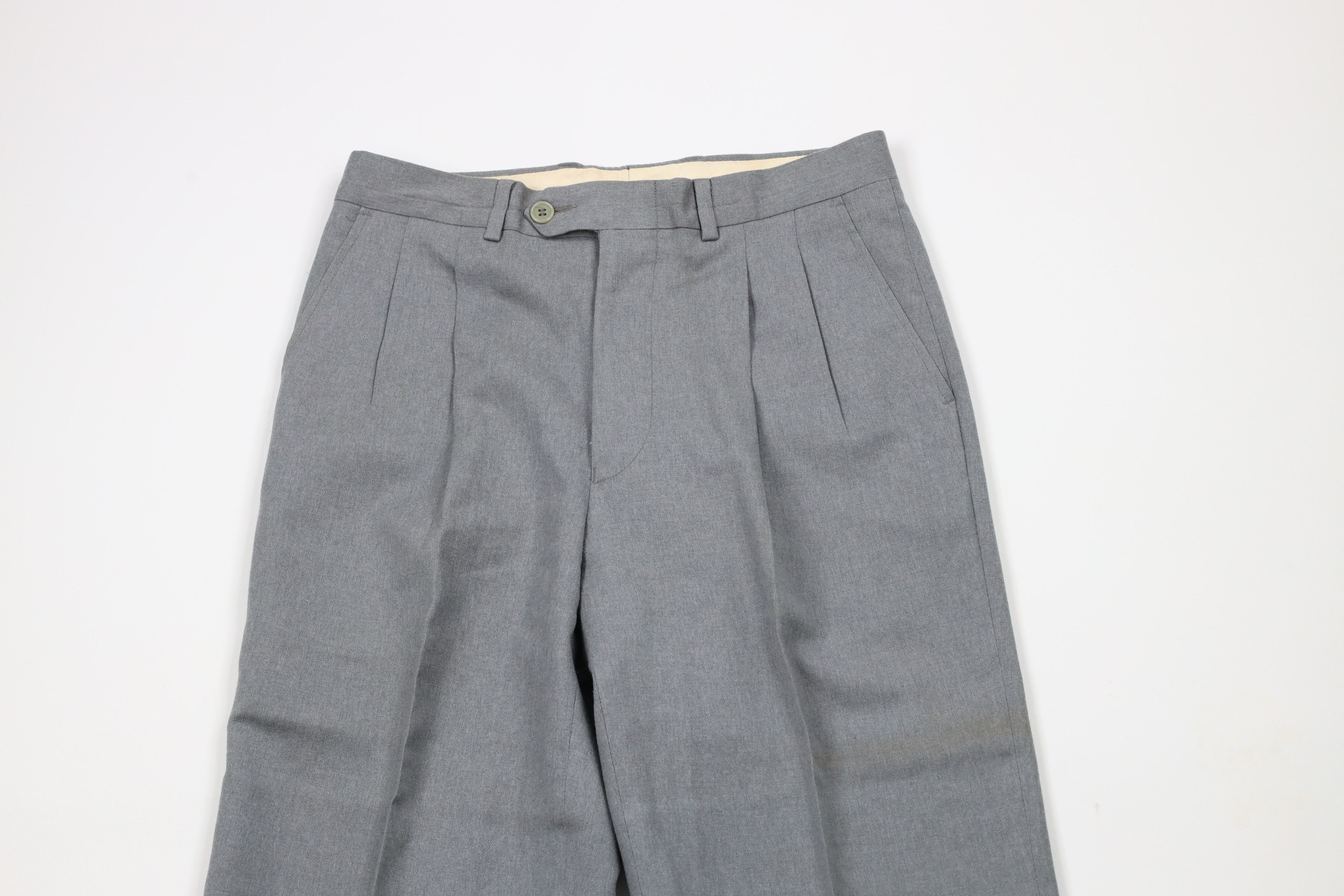 Vintage Vintage 70s Streetwear Pleated Straight Leg Chino Pants Gray Size US 28 / EU 44 - 2 Thumbnail