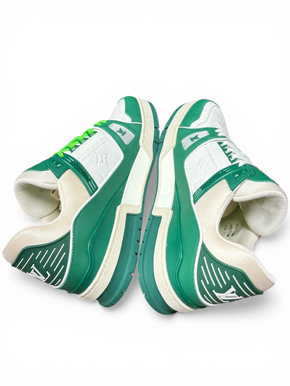 Louis Vuitton Green & White Trainer Low Size US 10.5 / EU 43-44 - 5 Thumbnail