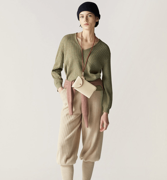 Loro Piana o1w1db10724 Maras Cashmere V-Neck Sweater in Moss Green Size XS / US 0-2 / IT 36-38 - 5 Thumbnail