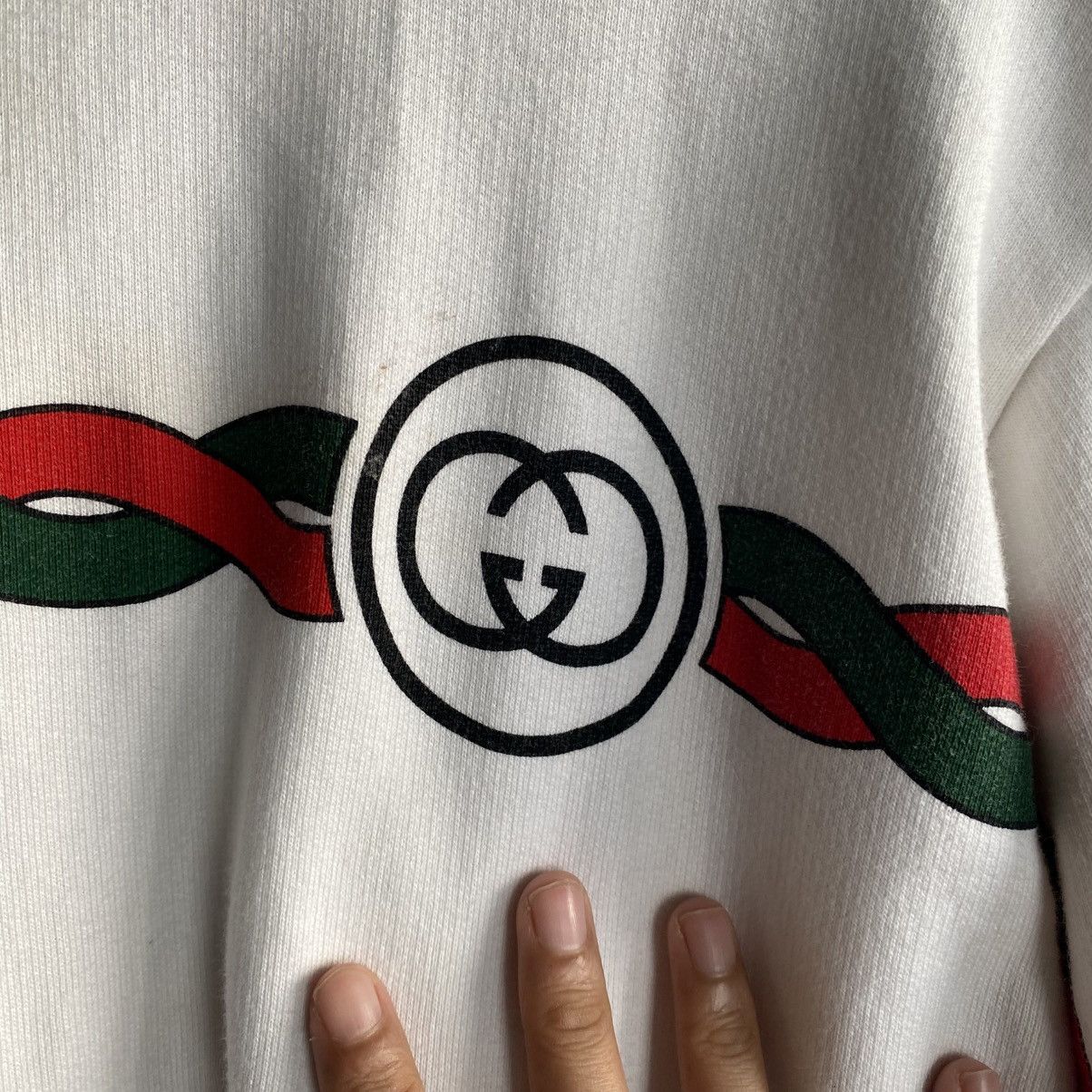 Gucci Gucci Interlocking G Logo Web Trim Striped Sweatshirt Size US L / EU 52-54 / 3 - 11 Thumbnail