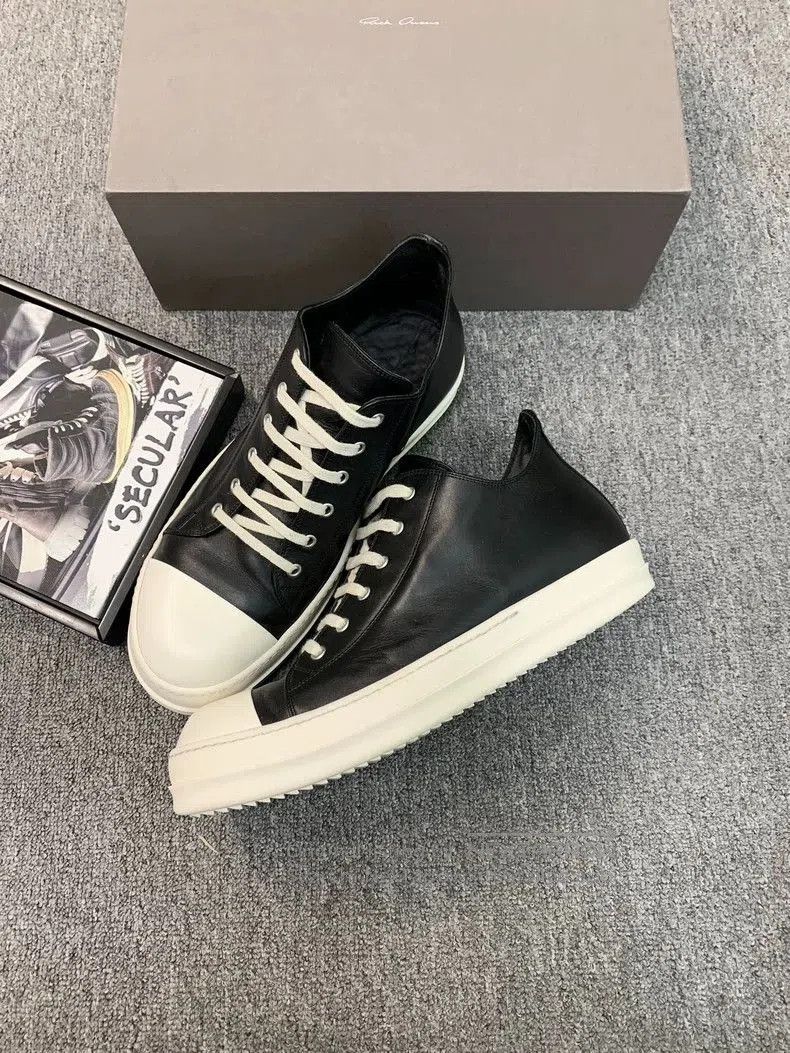 Rick Owens Rick Owens Low Top Leather Sneakers Size 46. Size US 12 / EU 45 - 2 Thumbnail