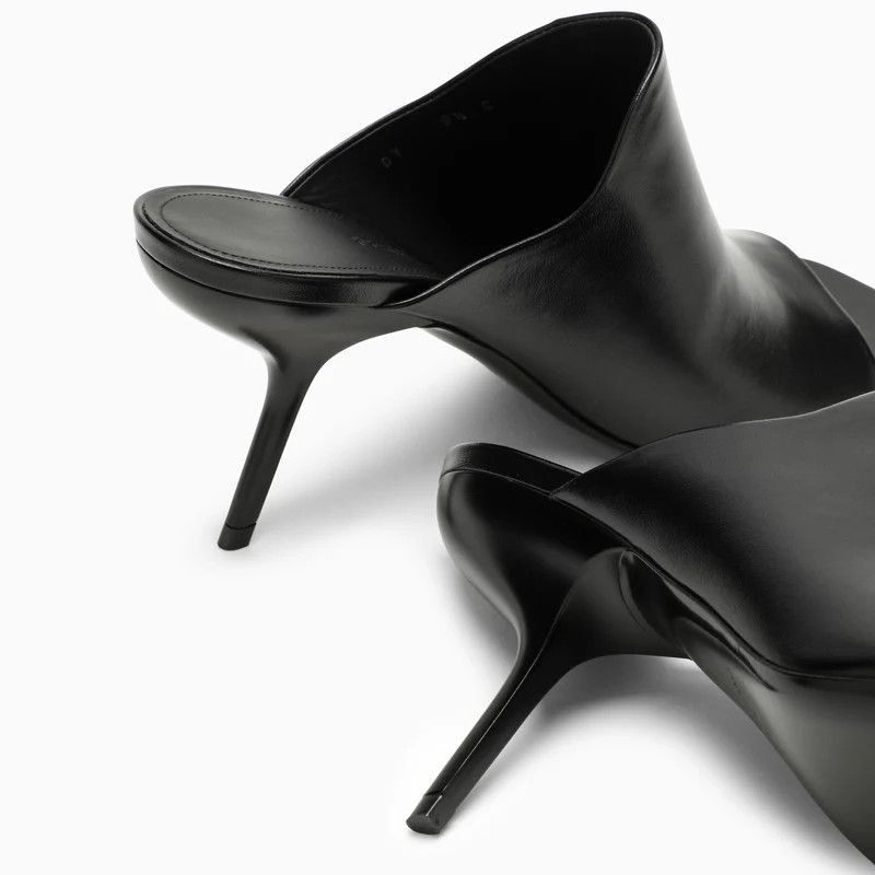 Salvatore Ferragamo o1s1rm0724 Leather Stiletto Mules in Black Size US 8.5 / IT 38.5 - 5 Thumbnail